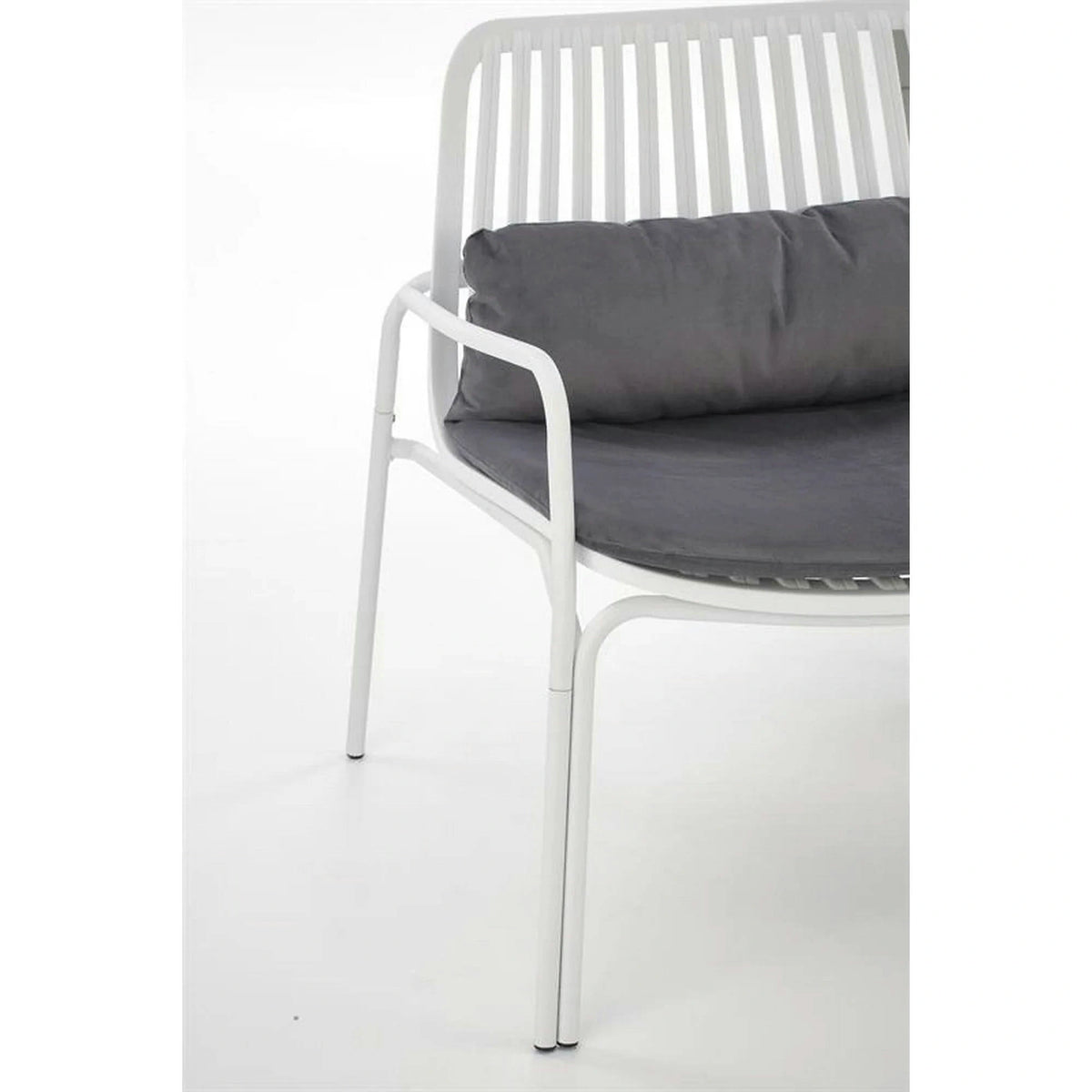 Scaun de gradina MELBY, gri/alb, stofa/polipropilena, 71x66x75 cm