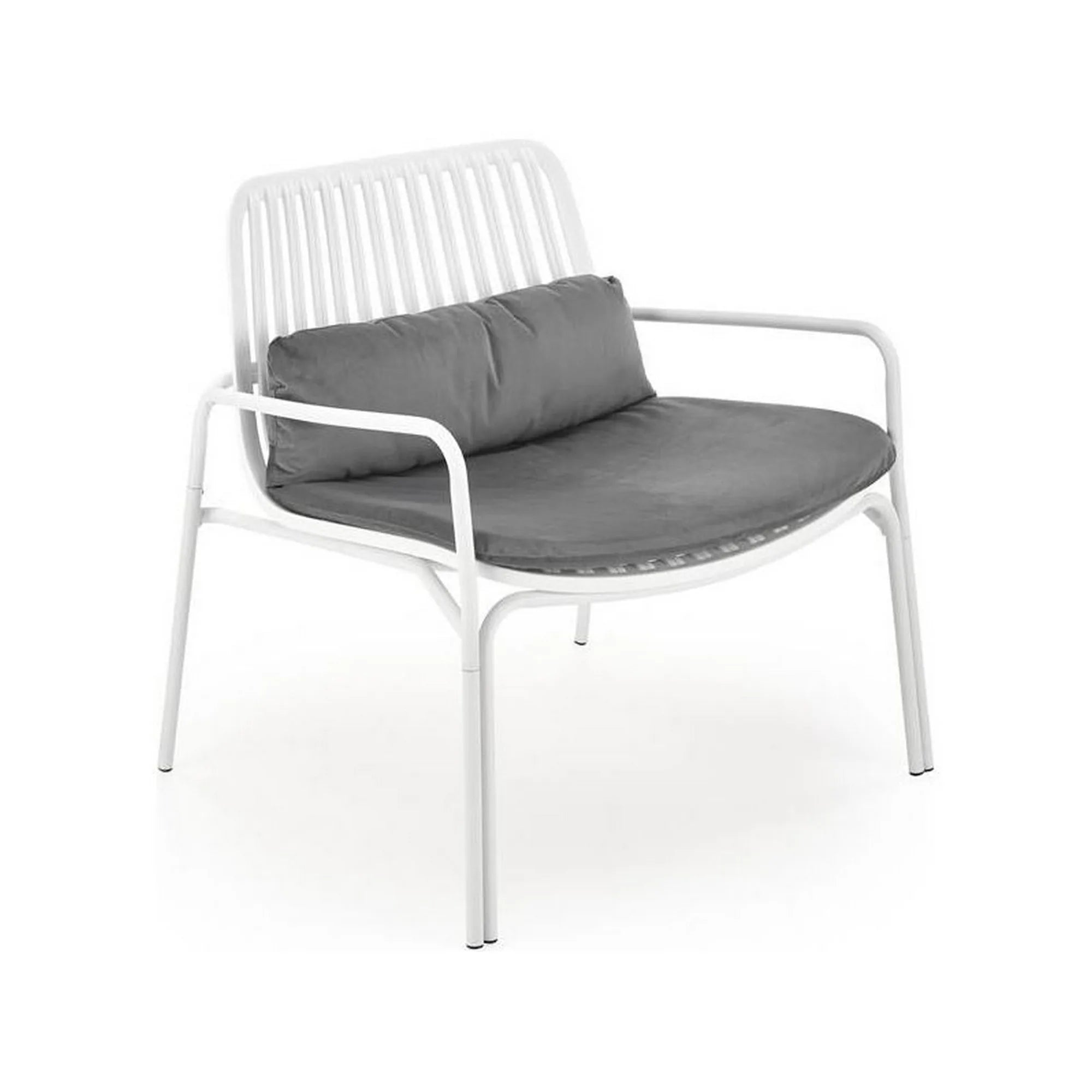 Scaun de gradina MELBY, gri/alb, stofa/polipropilena, 71x66x75 cm