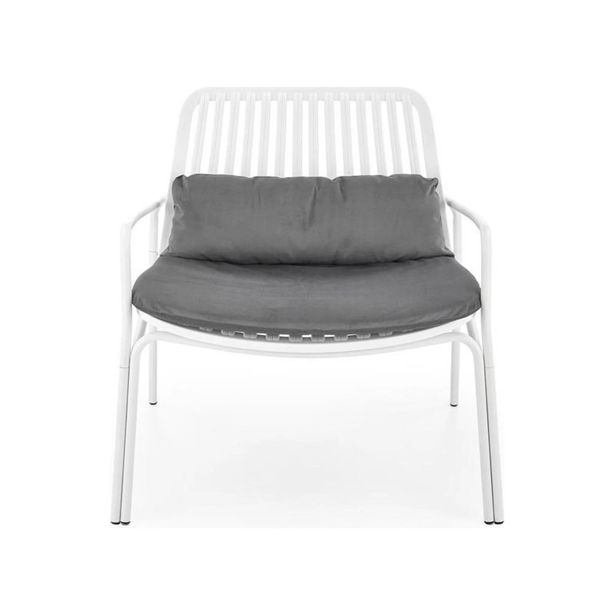 Scaun de gradina MELBY, gri/alb, stofa/polipropilena, 71x66x75 cm