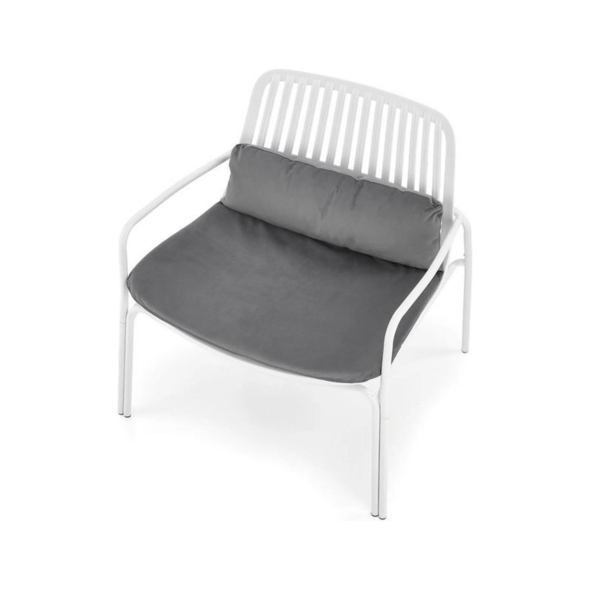 Scaun de gradina MELBY, gri/alb, stofa/polipropilena, 71x66x75 cm