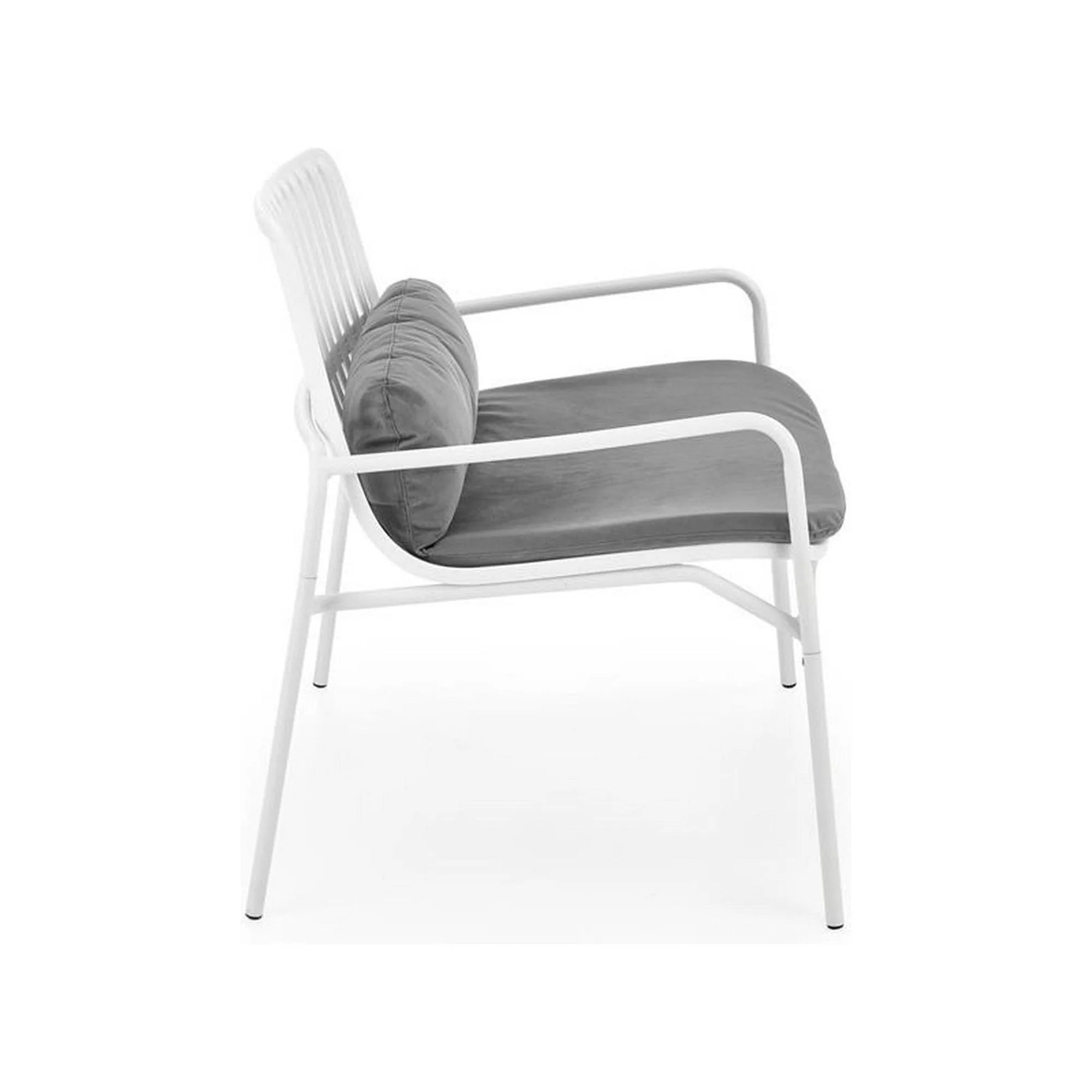 Scaun de gradina MELBY, gri/alb, stofa/polipropilena, 71x66x75 cm