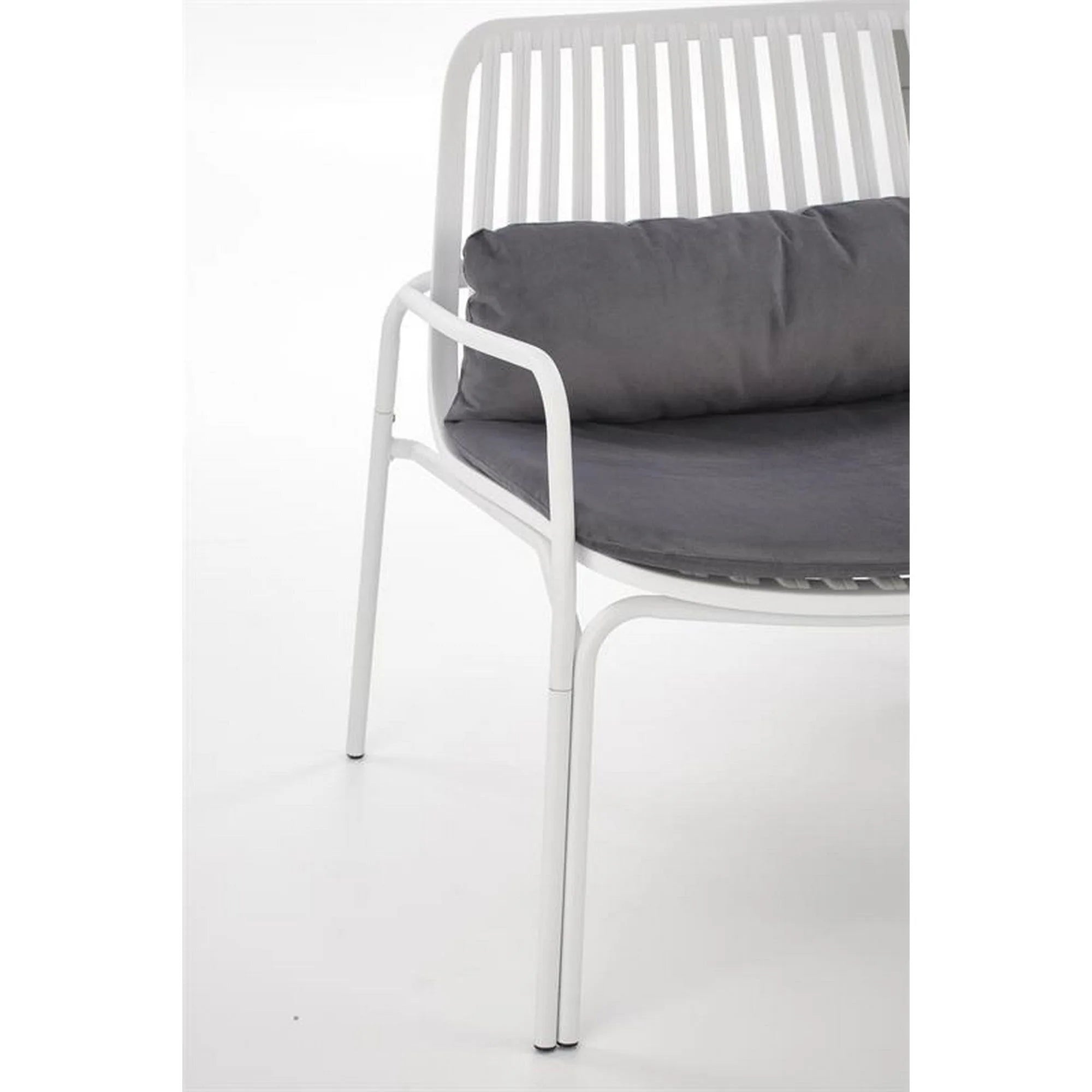 Scaun de gradina MELBY, gri/alb, stofa/polipropilena, 71x66x75 cm