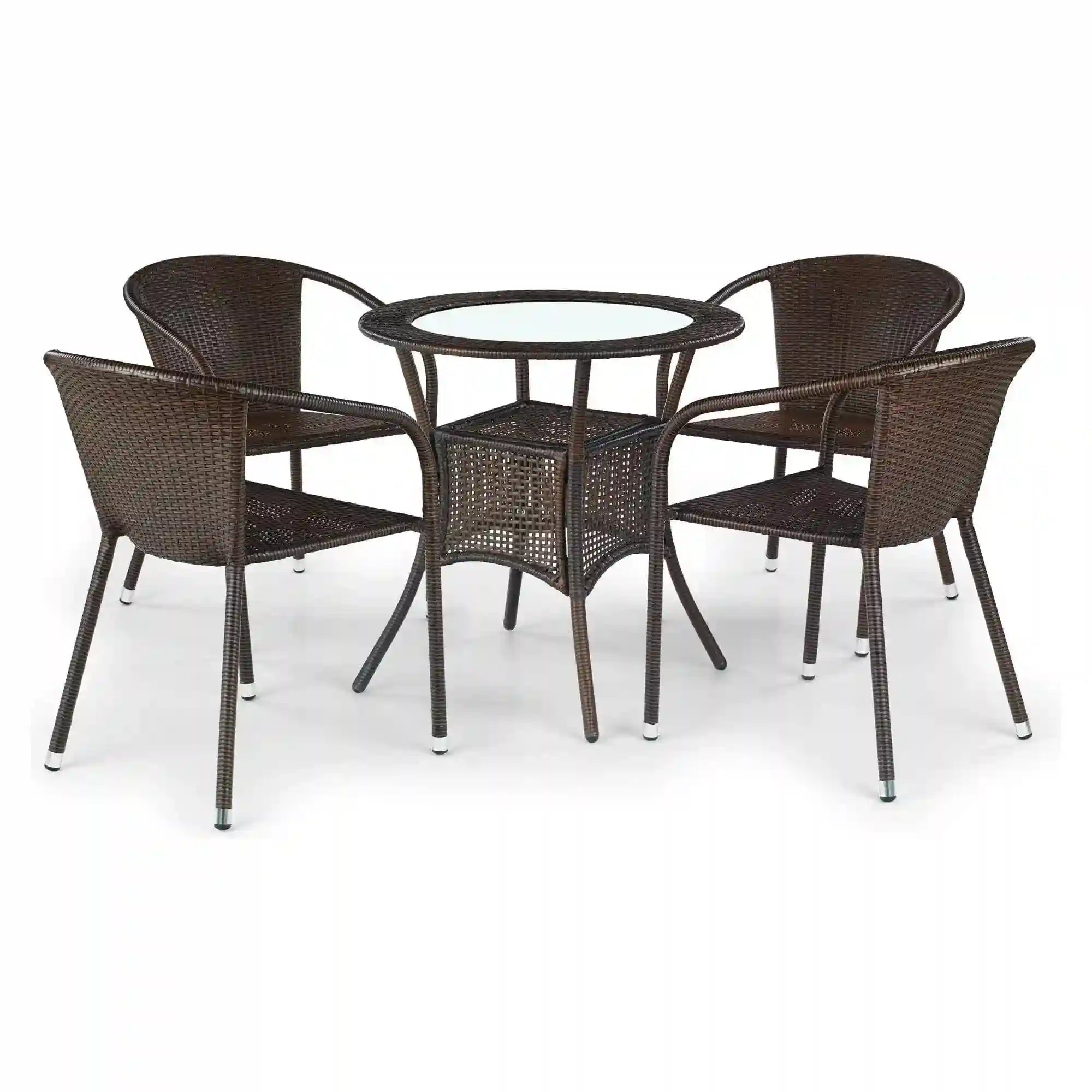 Scaun de gradina MIDAS, maro inchis, rattan sintetic/otel, 57x57x78 cm