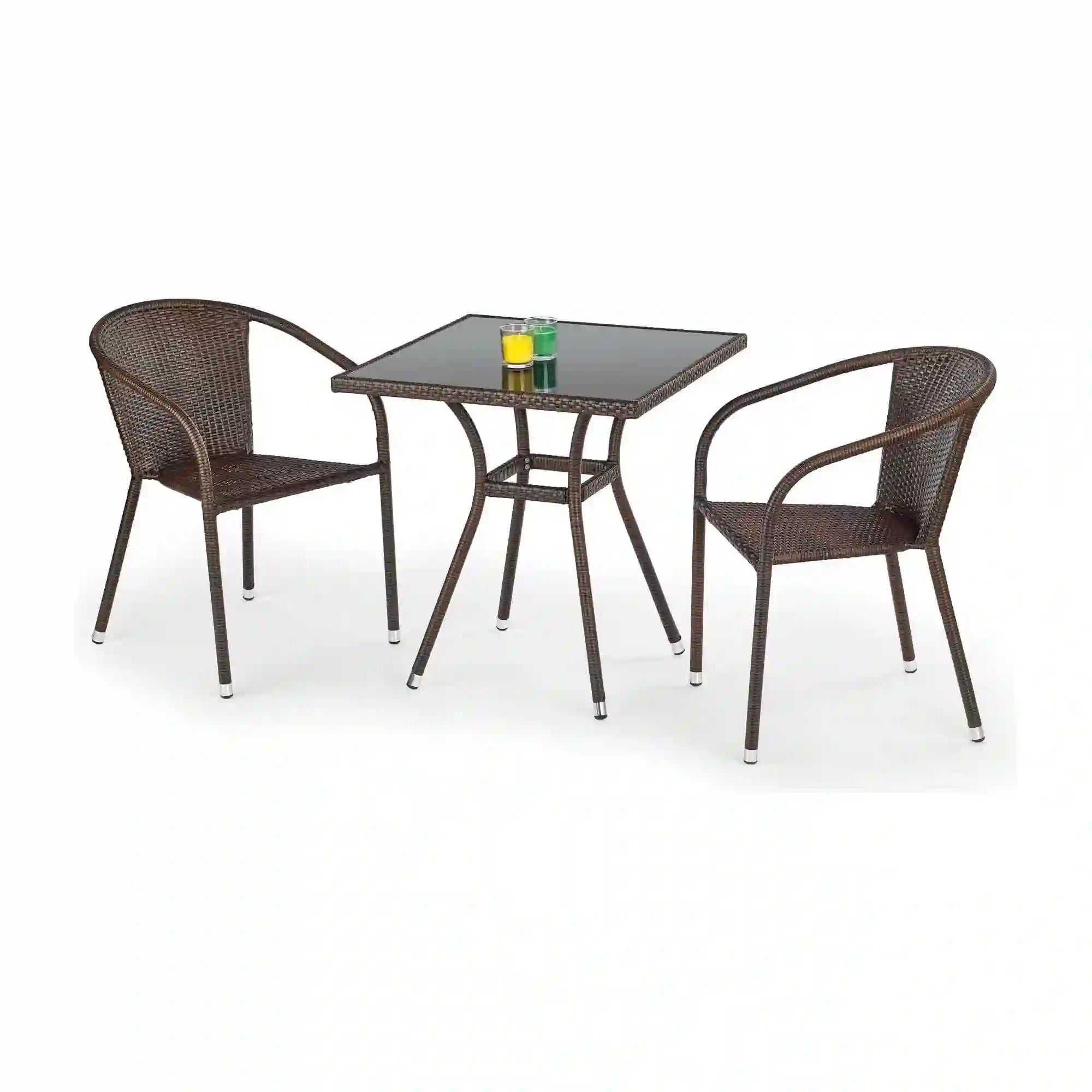 Scaun de gradina MIDAS, maro inchis, rattan sintetic/otel, 57x57x78 cm