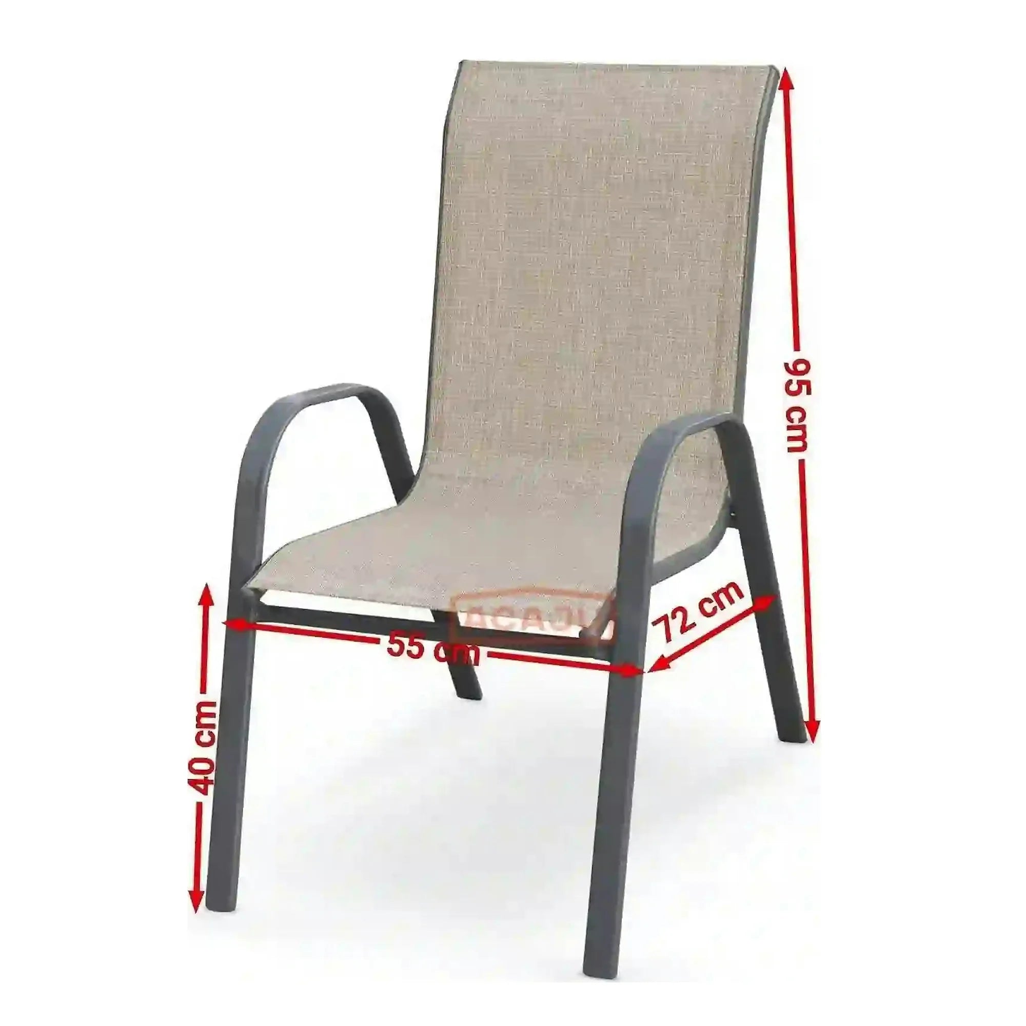 Scaun de gradina MOSLER, gri, plasa/otel, 55x72x95x40 cm