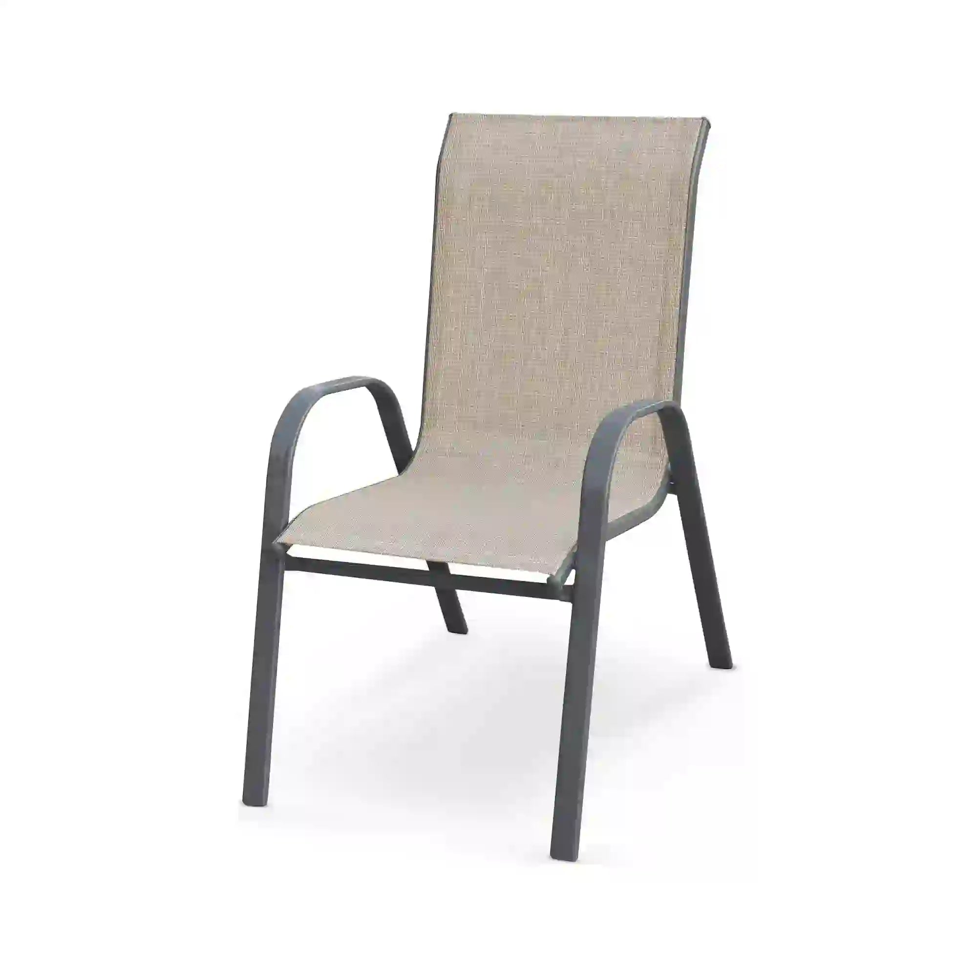 Scaun de gradina MOSLER, gri, plasa/otel, 55x72x95x40 cm