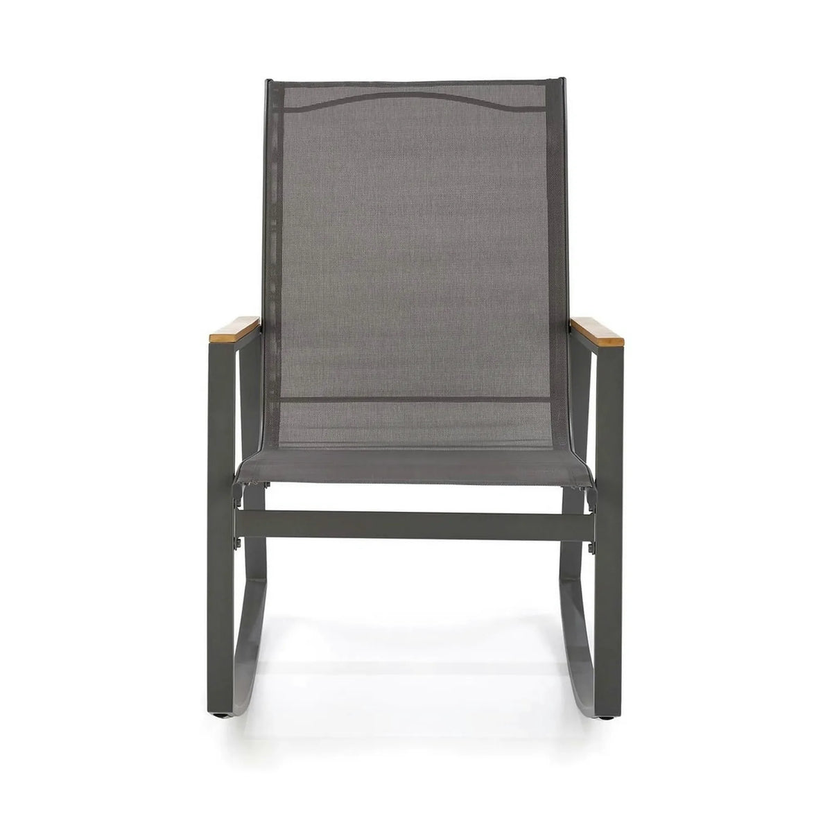 Scaun de gradina ZLATAN, gri inchis, plasa/polipropilena/metal, 62x86x97 cm