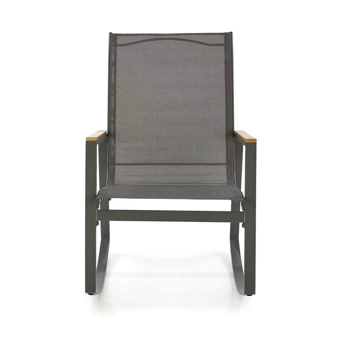 Scaun de gradina ZLATAN, gri inchis, plasa/polipropilena/metal, 62x86x97 cm