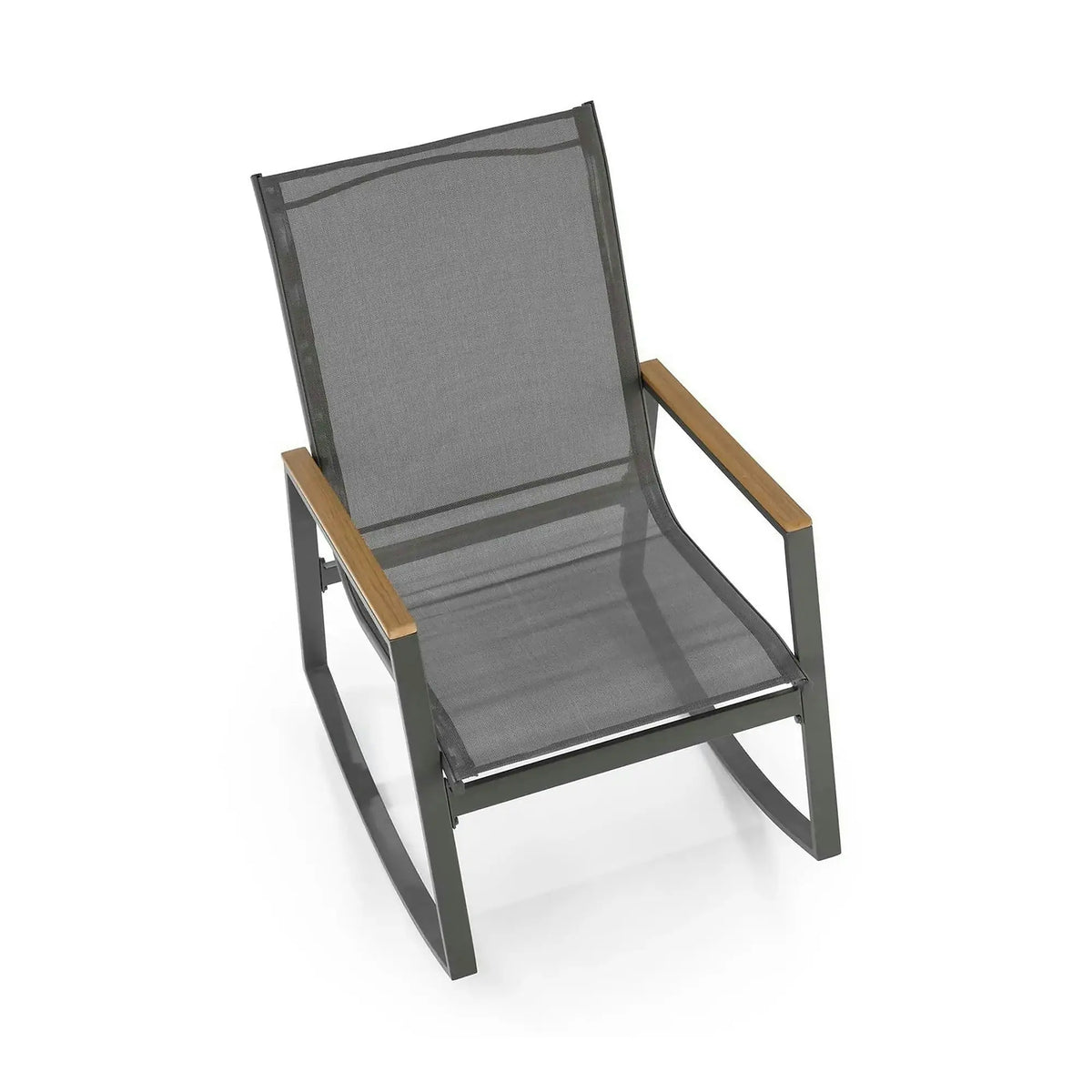 Scaun de gradina ZLATAN, gri inchis, plasa/polipropilena/metal, 62x86x97 cm