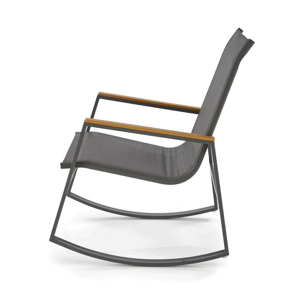 Scaun de gradina ZLATAN, gri inchis, plasa/polipropilena/metal, 62x86x97 cm