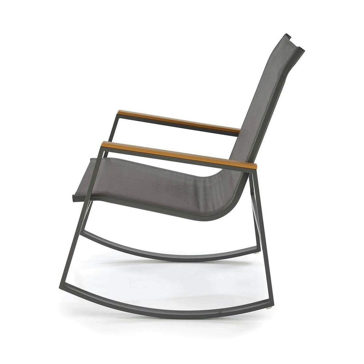 Scaun de gradina ZLATAN, gri inchis, plasa/polipropilena/metal, 62x86x97 cm