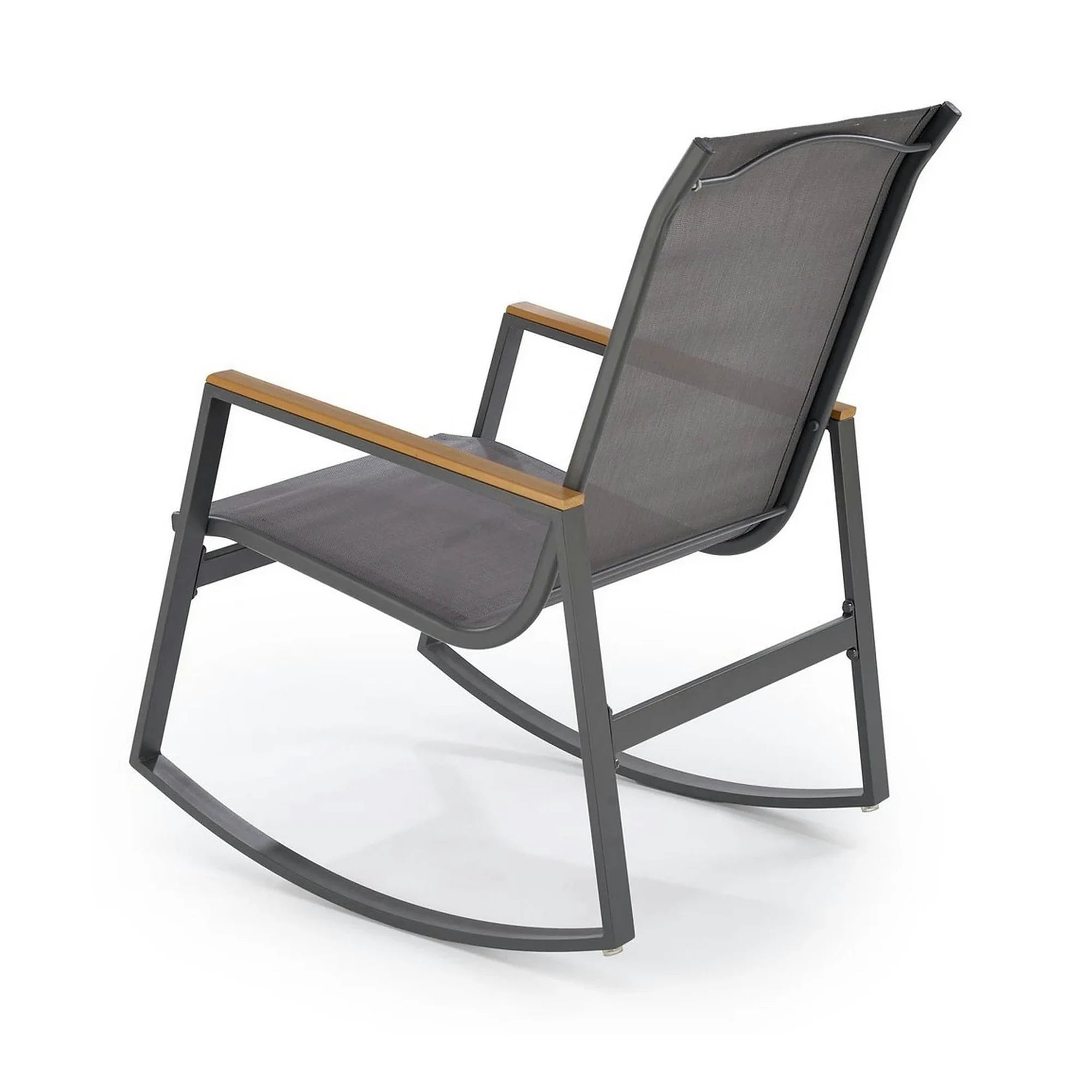 Scaun de gradina ZLATAN, gri inchis, plasa/polipropilena/metal, 62x86x97 cm
