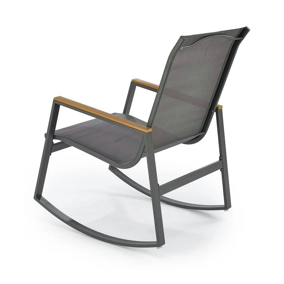 Scaun de gradina ZLATAN, gri inchis, plasa/polipropilena/metal, 62x86x97 cm