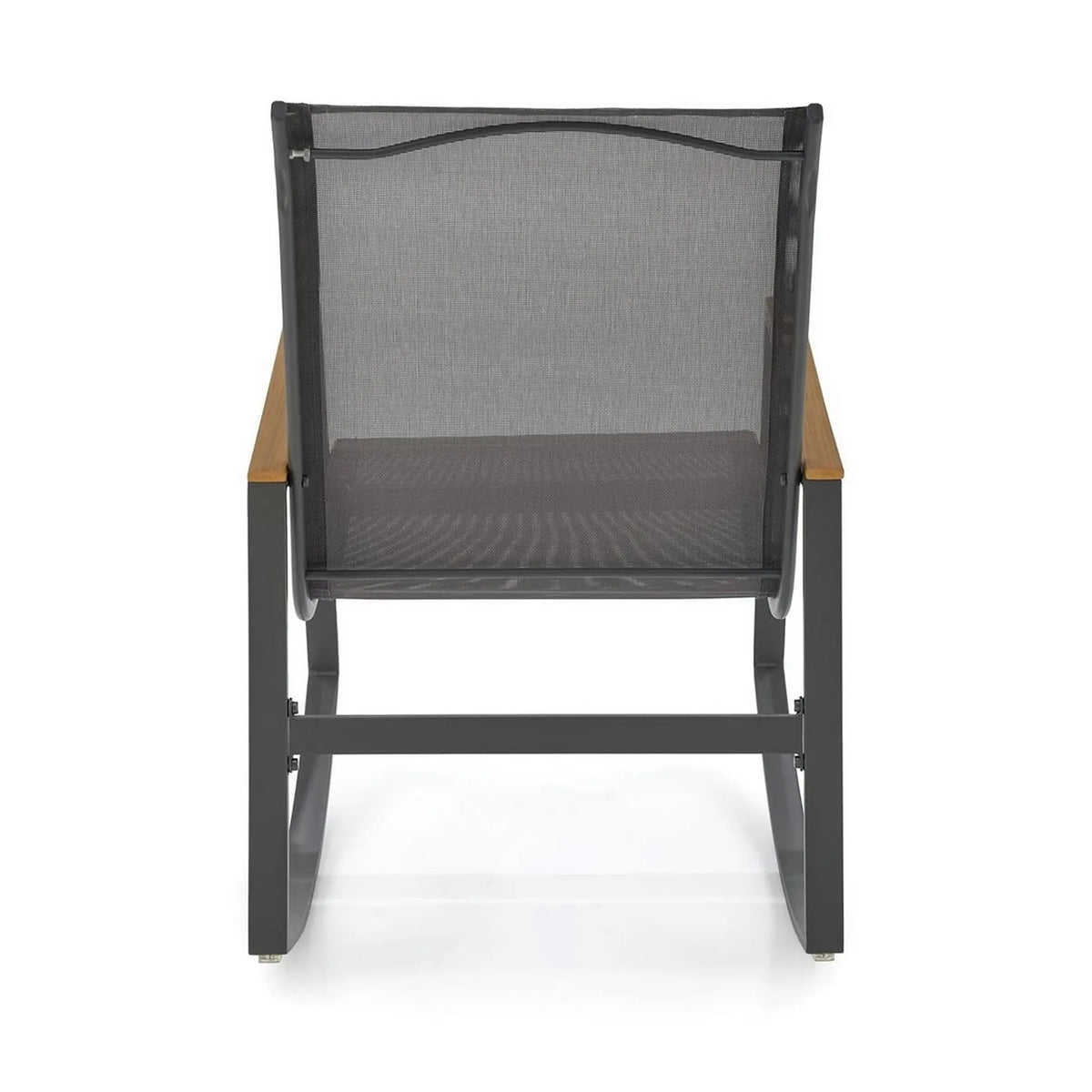 Scaun de gradina ZLATAN, gri inchis, plasa/polipropilena/metal, 62x86x97 cm