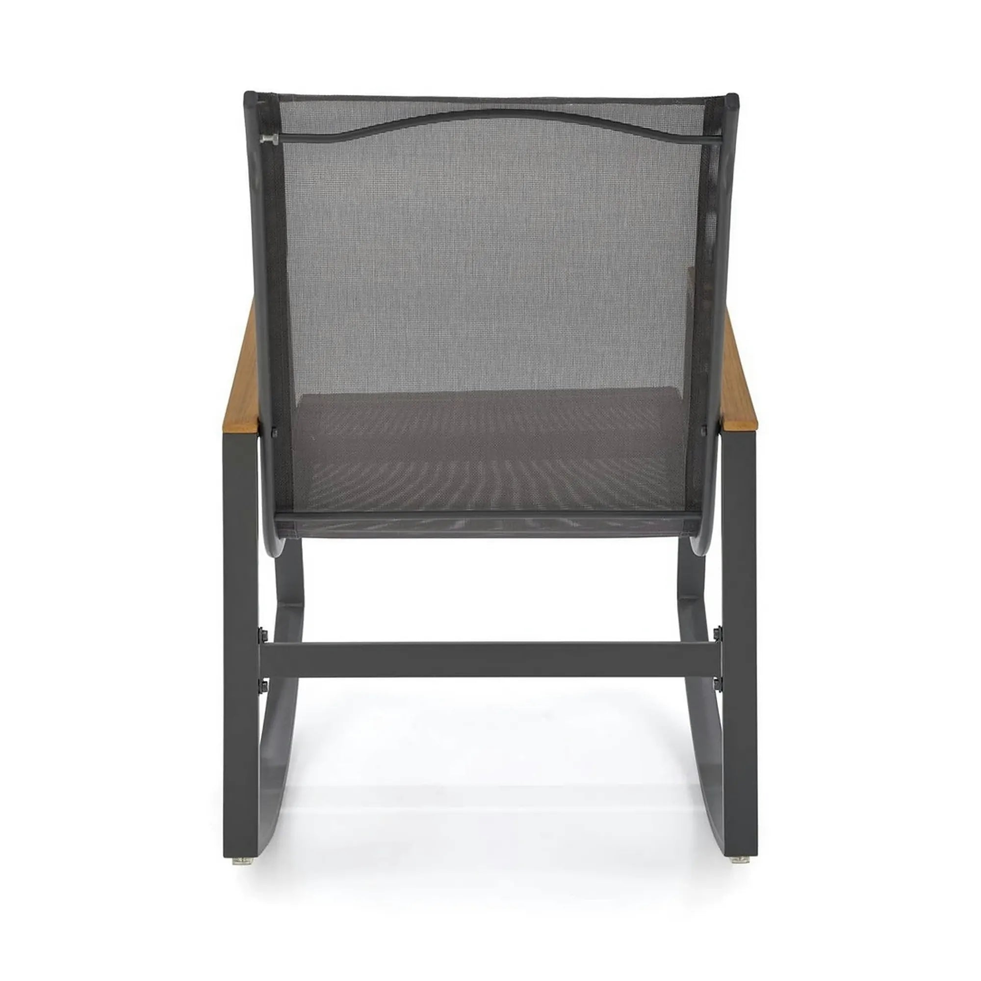 Scaun de gradina ZLATAN, gri inchis, plasa/polipropilena/metal, 62x86x97 cm