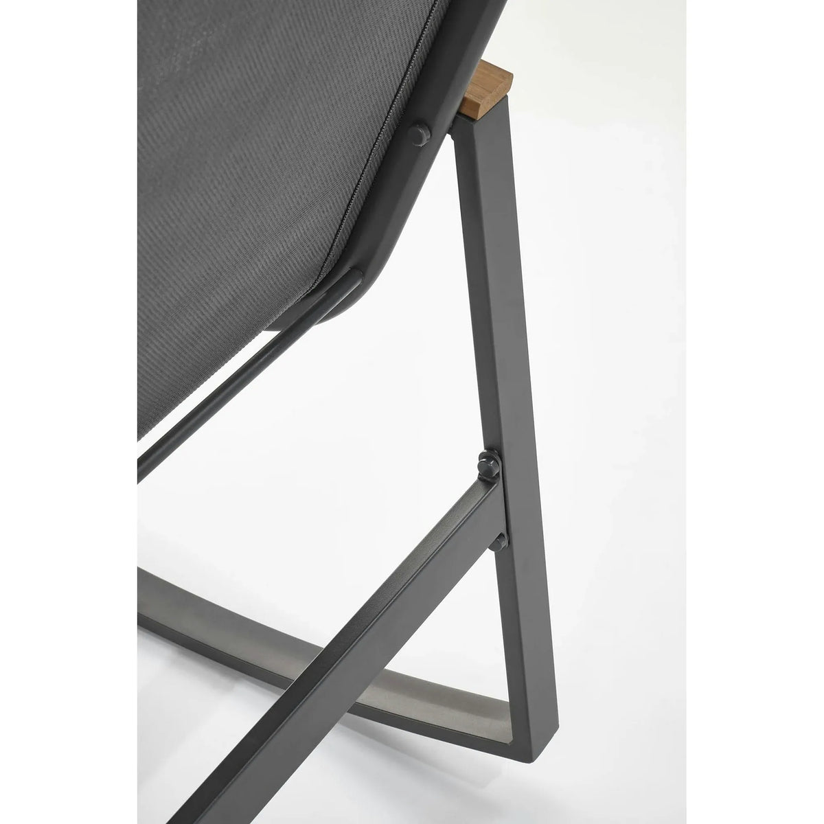 Scaun de gradina ZLATAN, gri inchis, plasa/polipropilena/metal, 62x86x97 cm