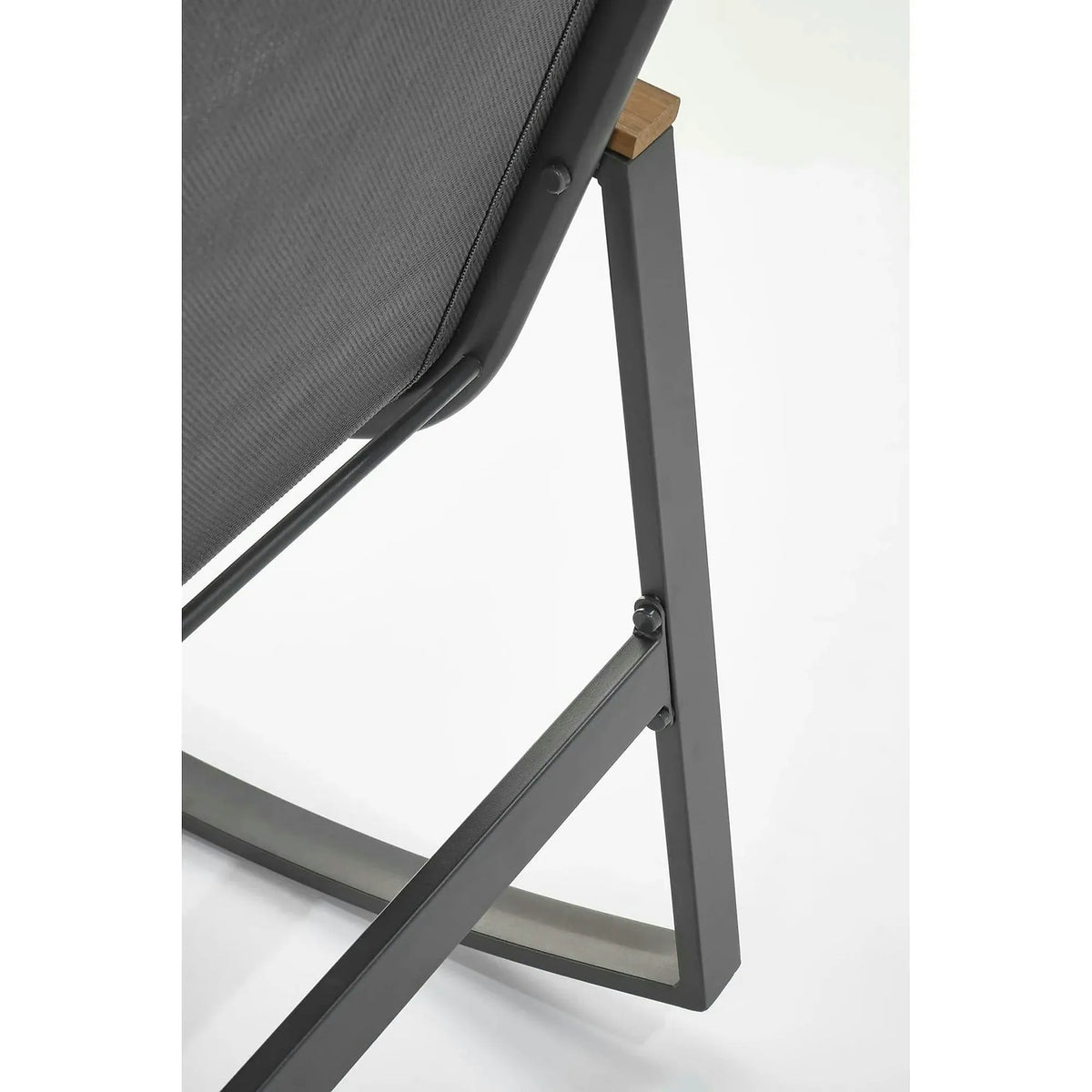 Scaun de gradina ZLATAN, gri inchis, plasa/polipropilena/metal, 62x86x97 cm