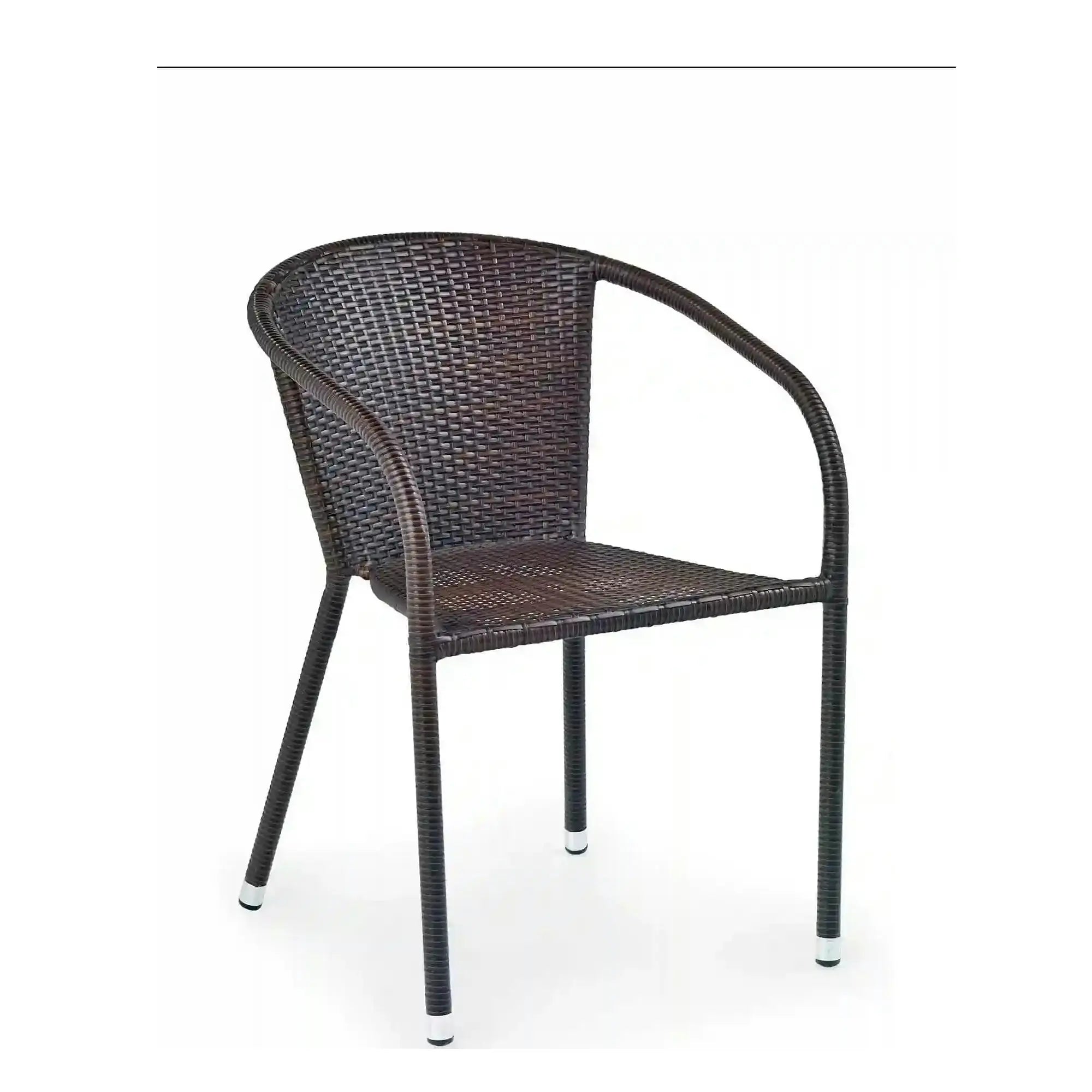 Scaun de ratan MIDAS, maro inchis, ratan sintetic/otel, 57x57x78 cm