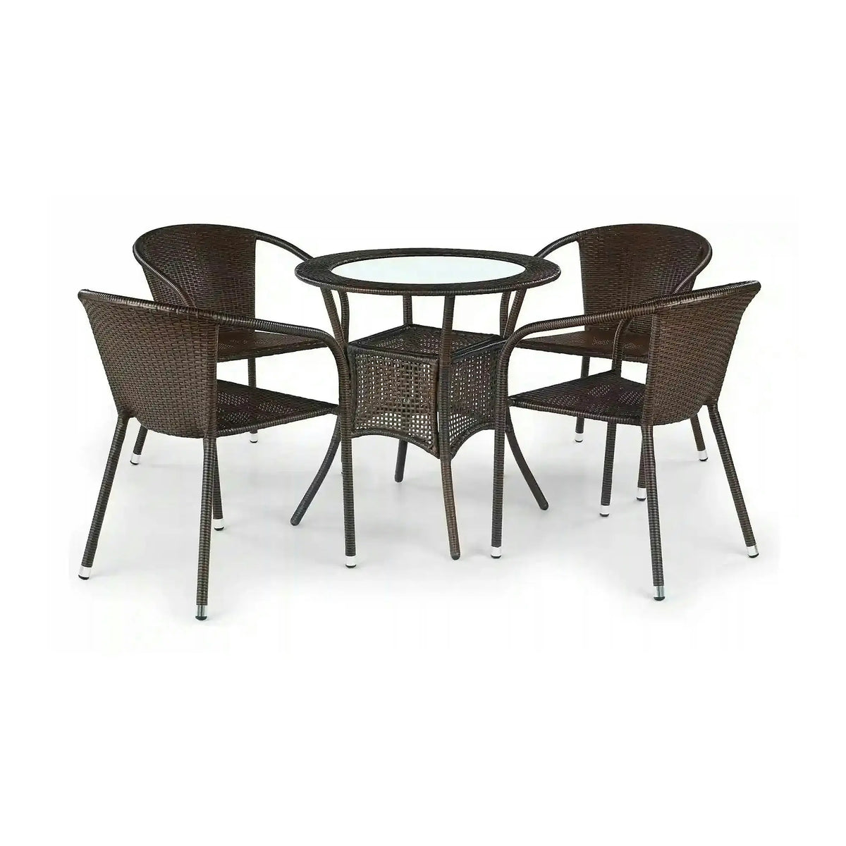 Scaun de ratan MIDAS, maro inchis, ratan sintetic/otel, 57x57x78 cm