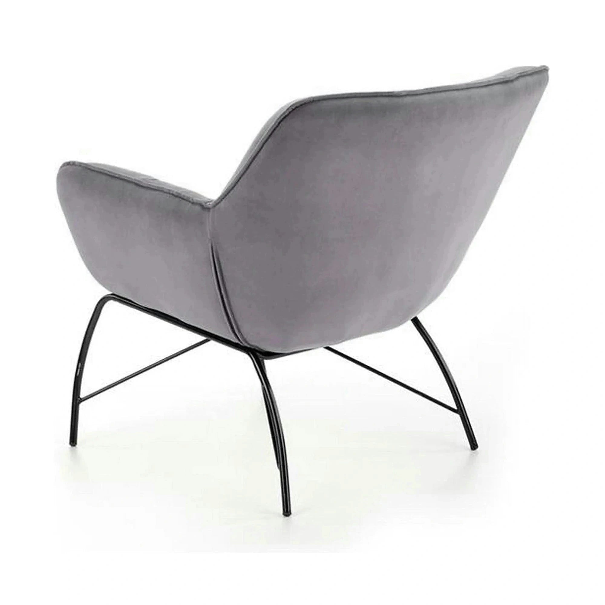 Scaun de relaxare modern BELTON, gri/negru, stofa catifelata/otel, 74x73x78 cm