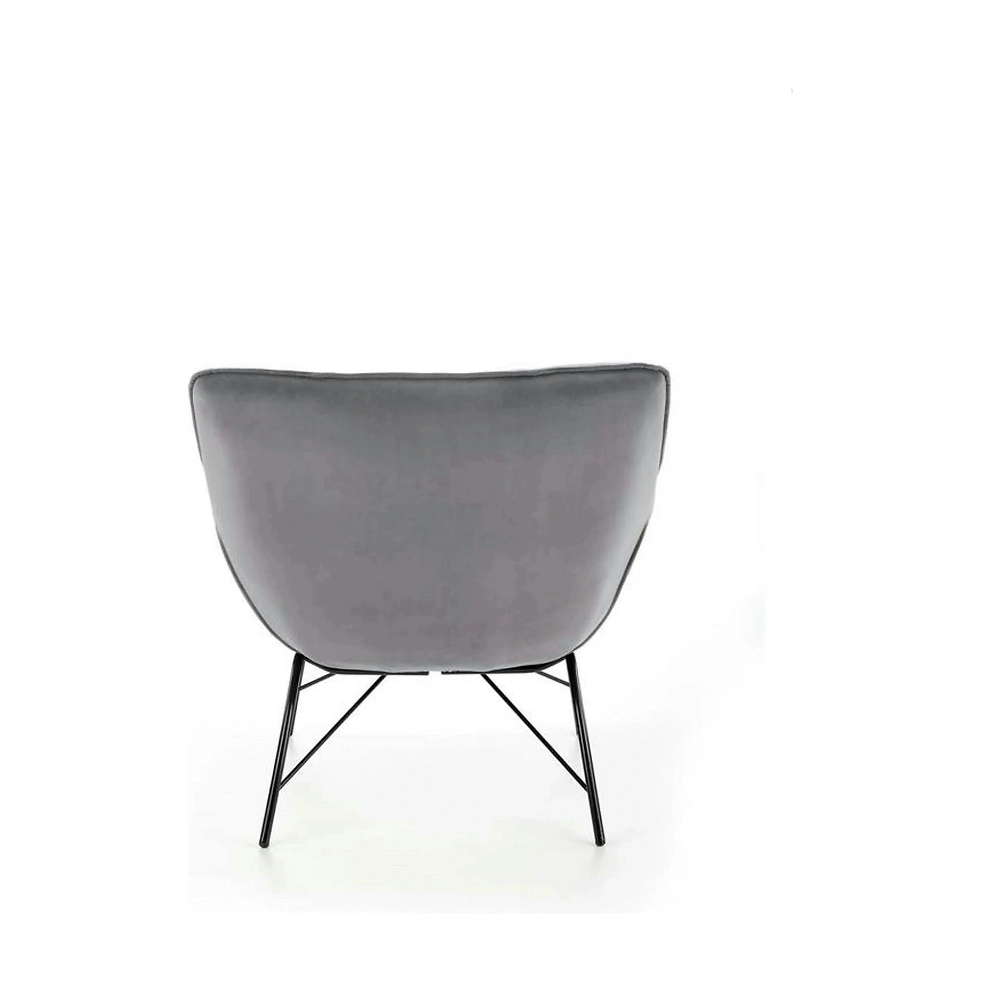 Scaun de relaxare modern BELTON, gri/negru, stofa catifelata/otel, 74x73x78 cm