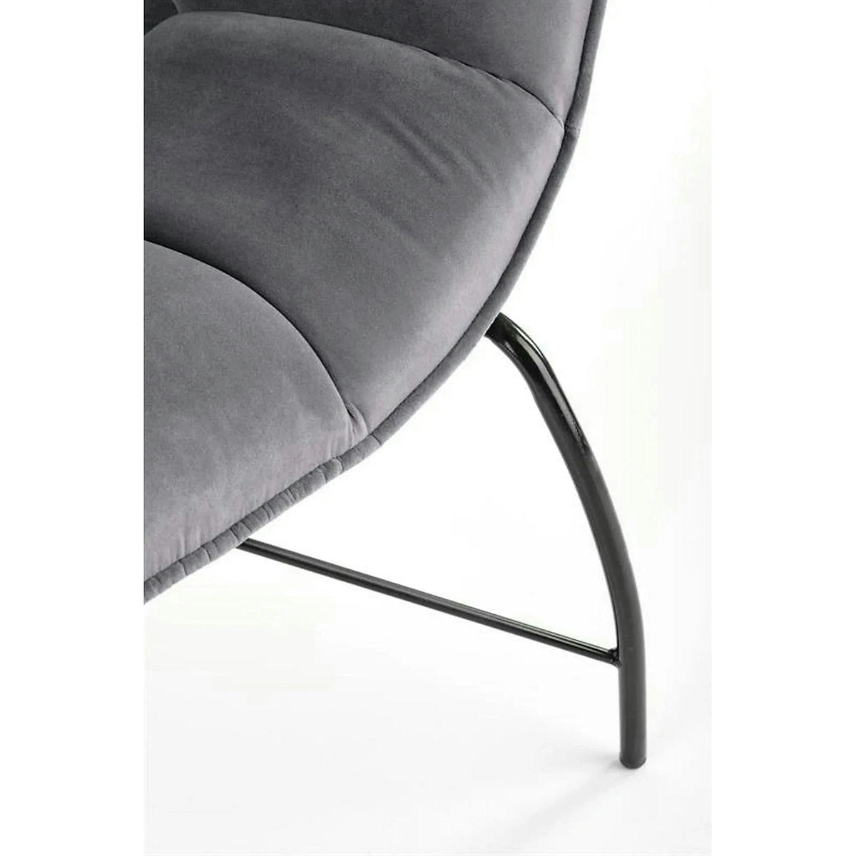 Scaun de relaxare modern BELTON, gri/negru, stofa catifelata/otel, 74x73x78 cm