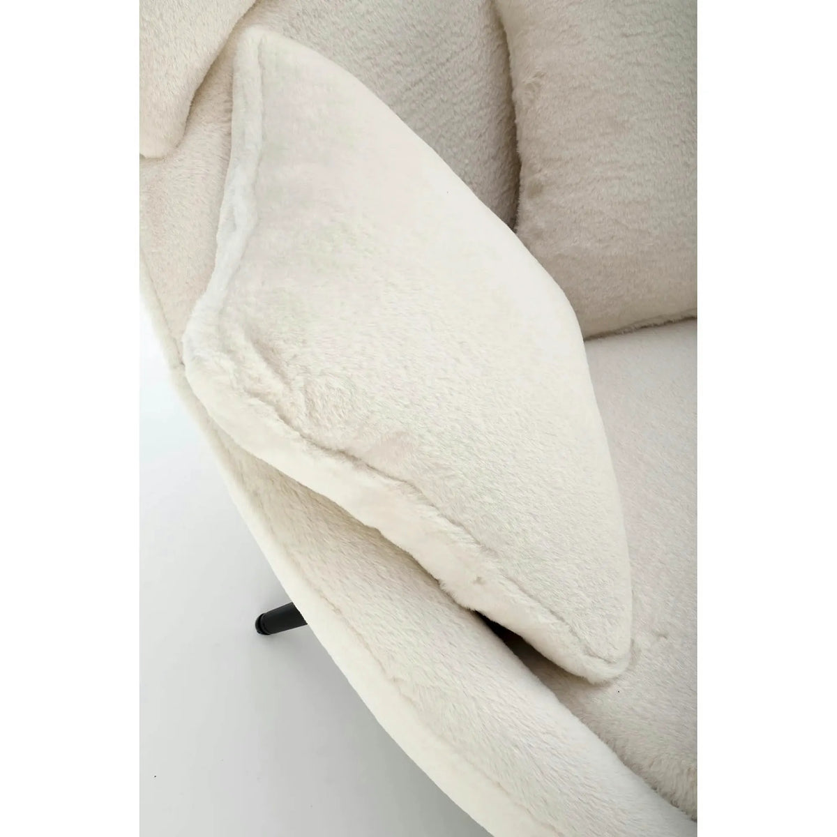Scaun de relaxare modern MERRY, crem, stofa/otel, 80x90x95 cm