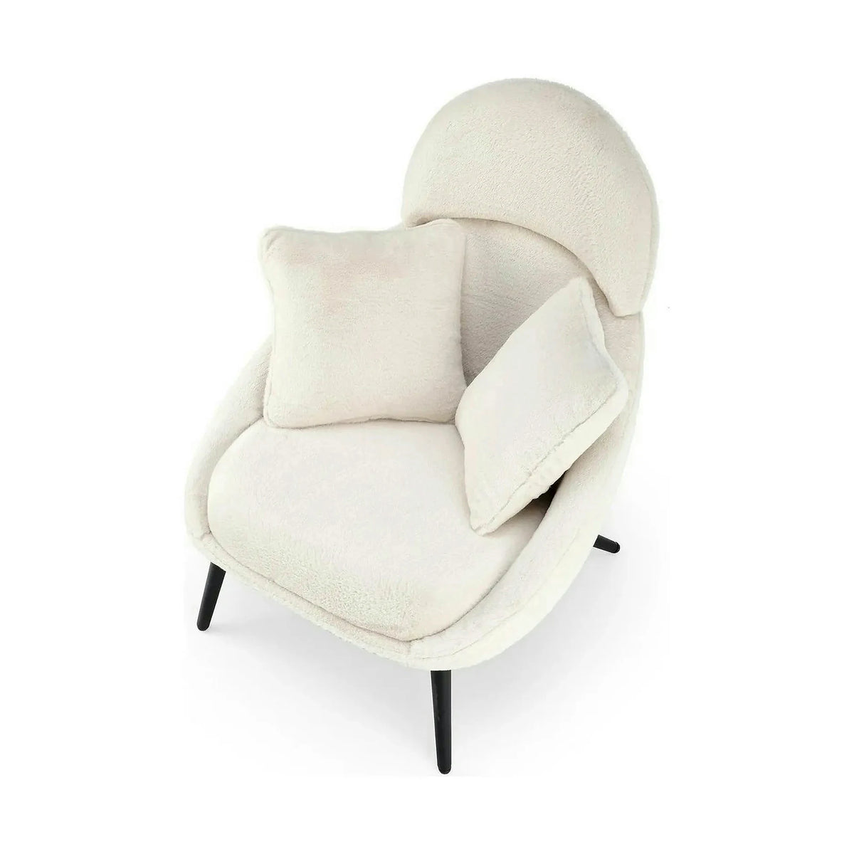 Scaun de relaxare modern MERRY, crem, stofa/otel, 80x90x95 cm