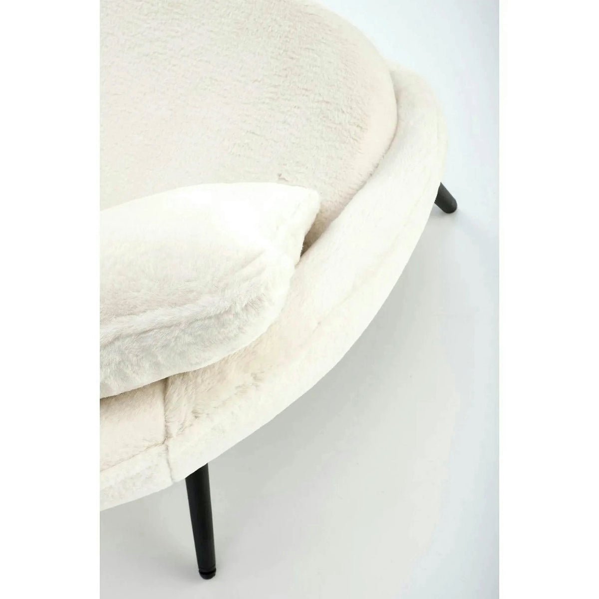 Scaun de relaxare modern MERRY, crem, stofa/otel, 80x90x95 cm