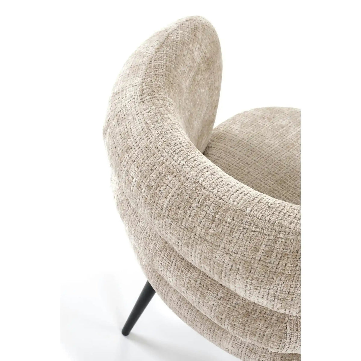 Scaun de sufragerie tapitat K575, bej - Cremona 14, stofa catifelata/otel, 62x64x79 cm