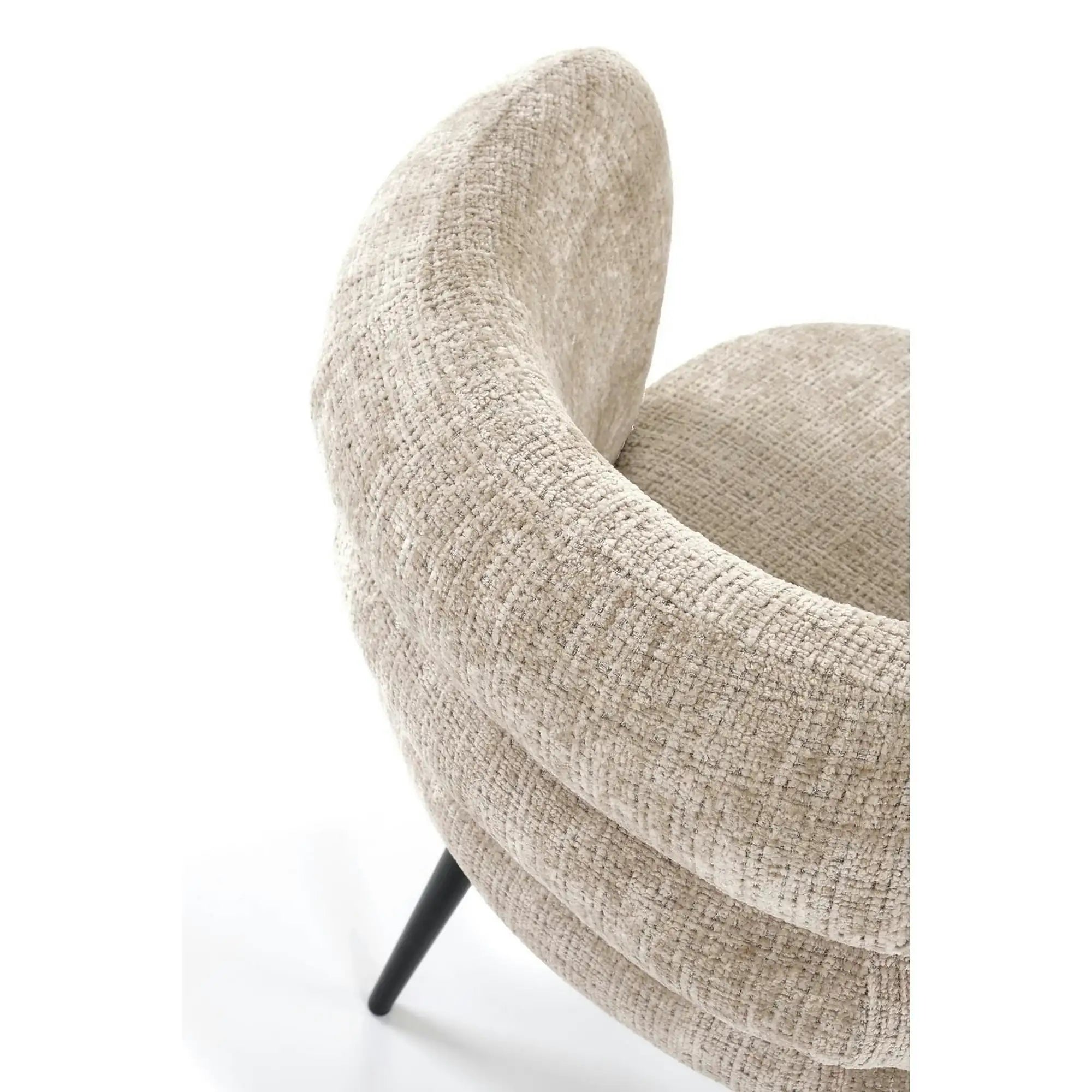Scaun de sufragerie tapitat K575, bej - Cremona 14, stofa catifelata/otel, 62x64x79 cm