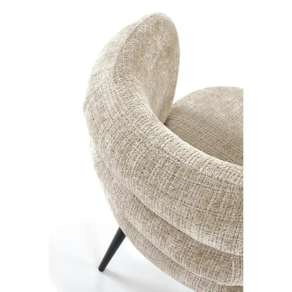 Scaun de sufragerie tapitat K575, bej - Cremona 14, stofa catifelata/otel, 62x64x79 cm