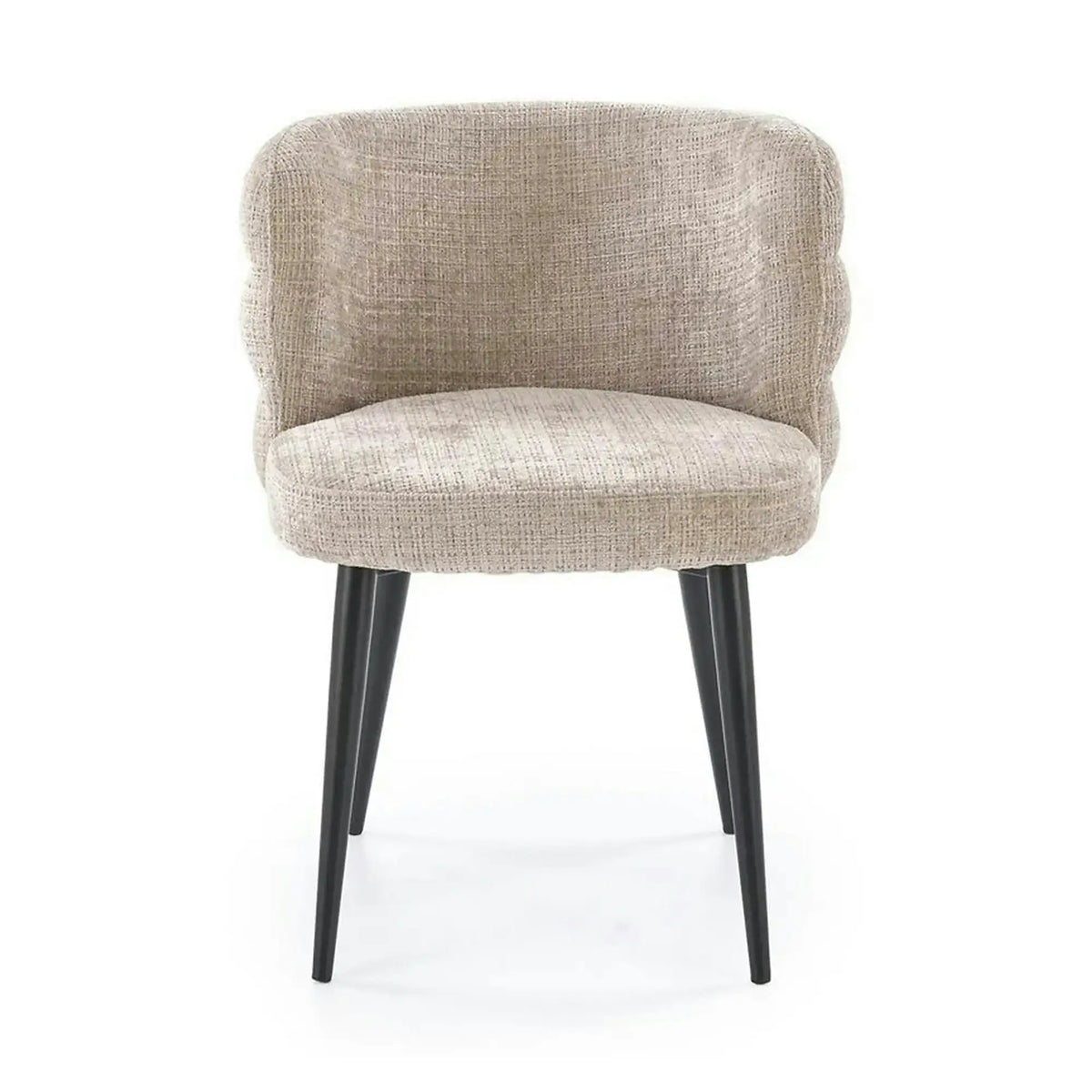 Scaun de sufragerie tapitat K575, bej - Cremona 14, stofa catifelata/otel, 62x64x79 cm
