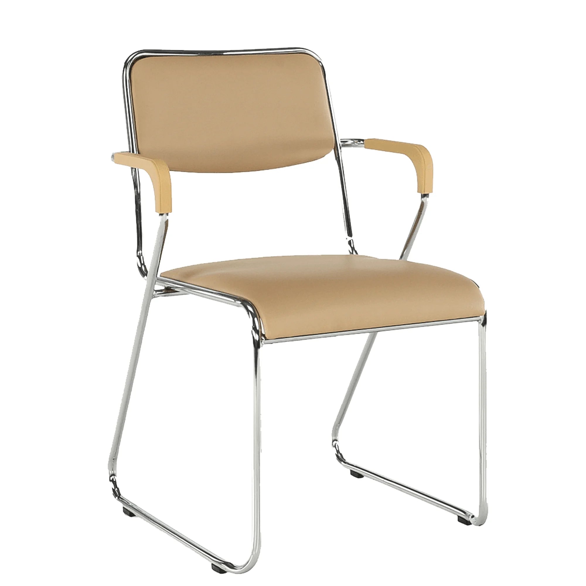 Scaun DERYA, maro, piele ecologica/metal, 53x57x79 cm