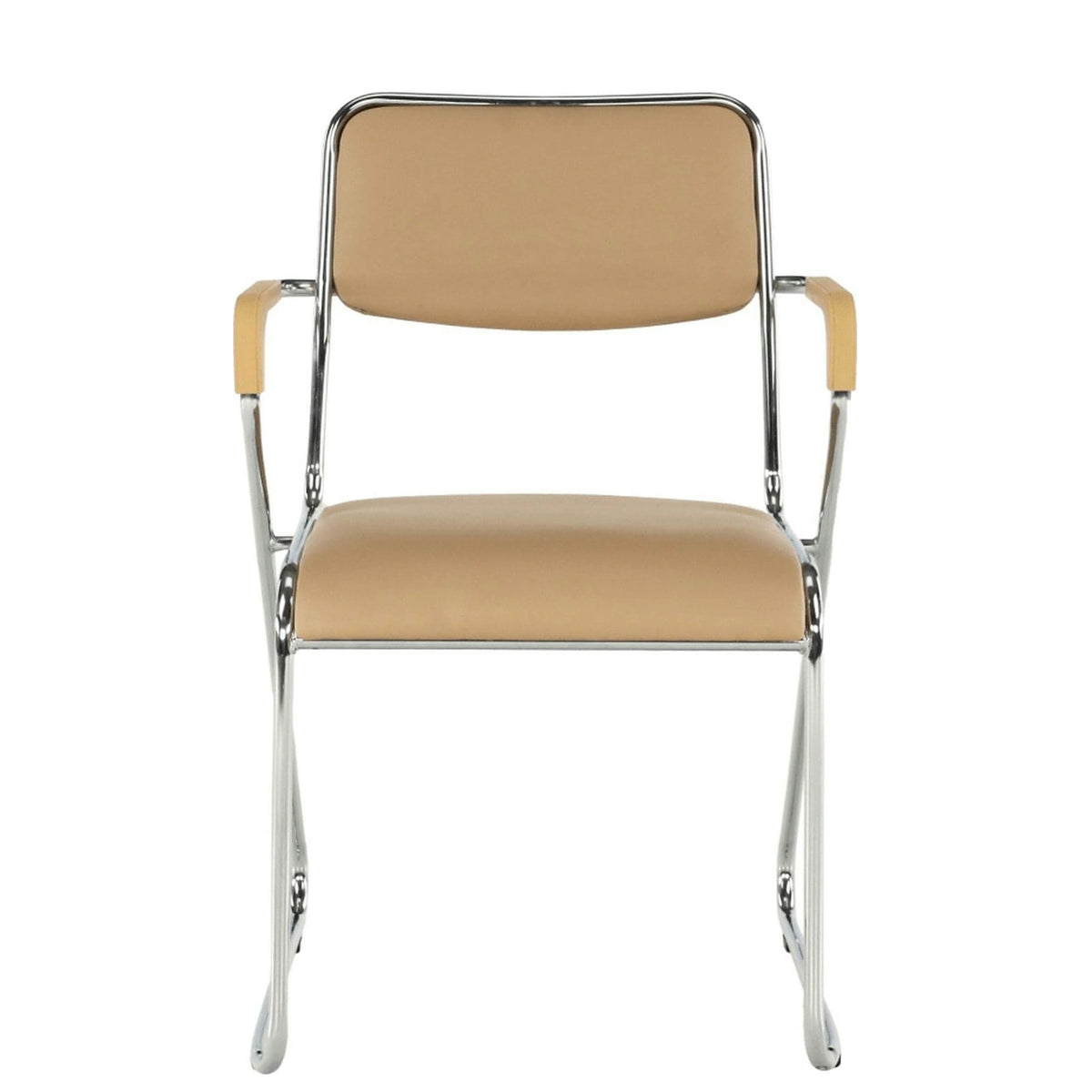Scaun DERYA, maro, piele ecologica/metal, 53x57x79 cm