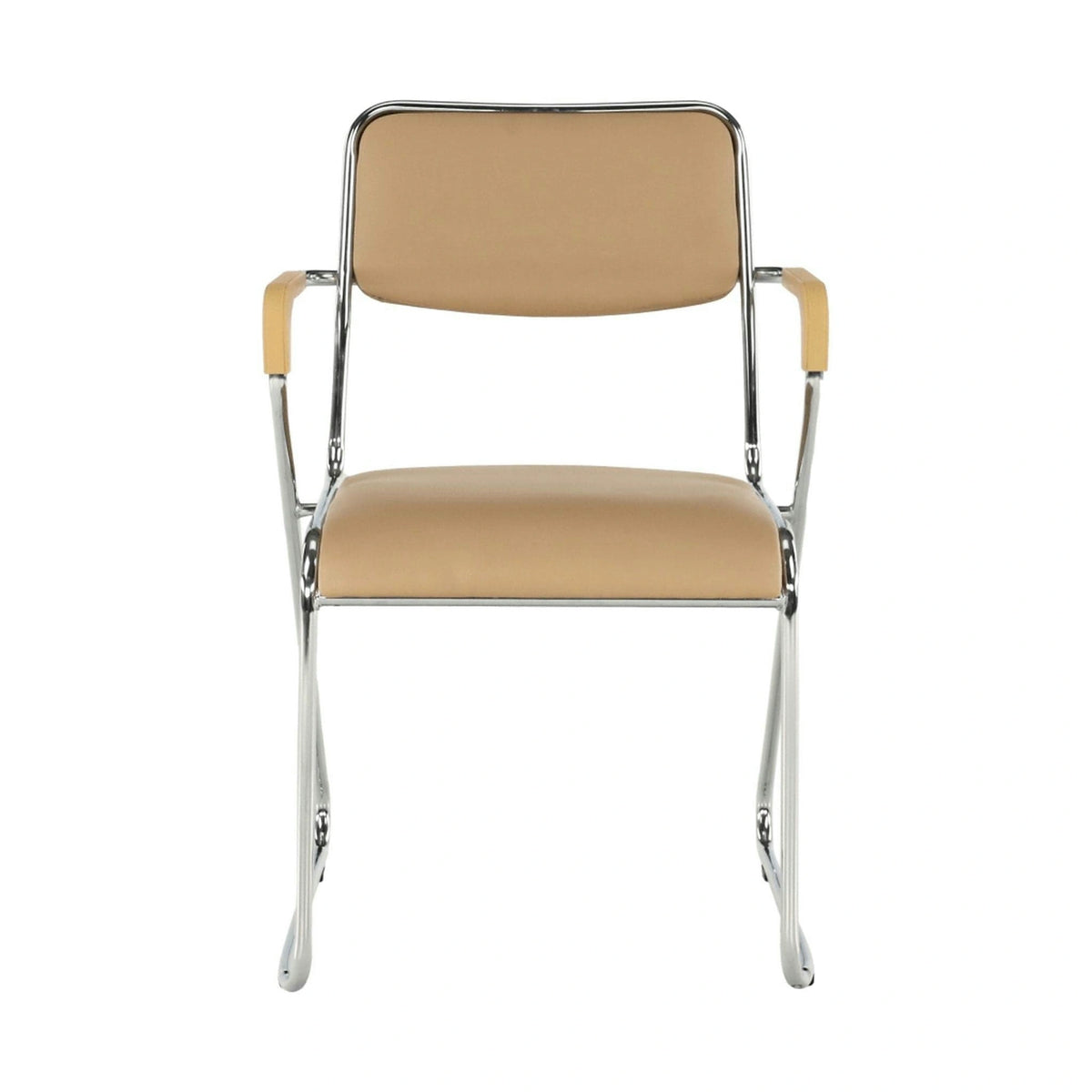 Scaun DERYA, maro, piele ecologica/metal, 53x57x79 cm