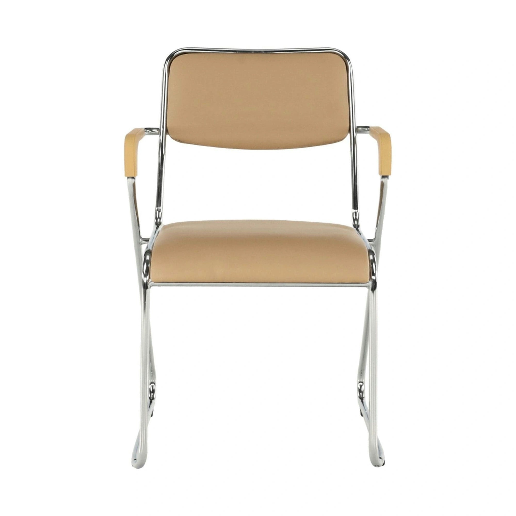 Scaun DERYA, maro, piele ecologica/metal, 53x57x79 cm