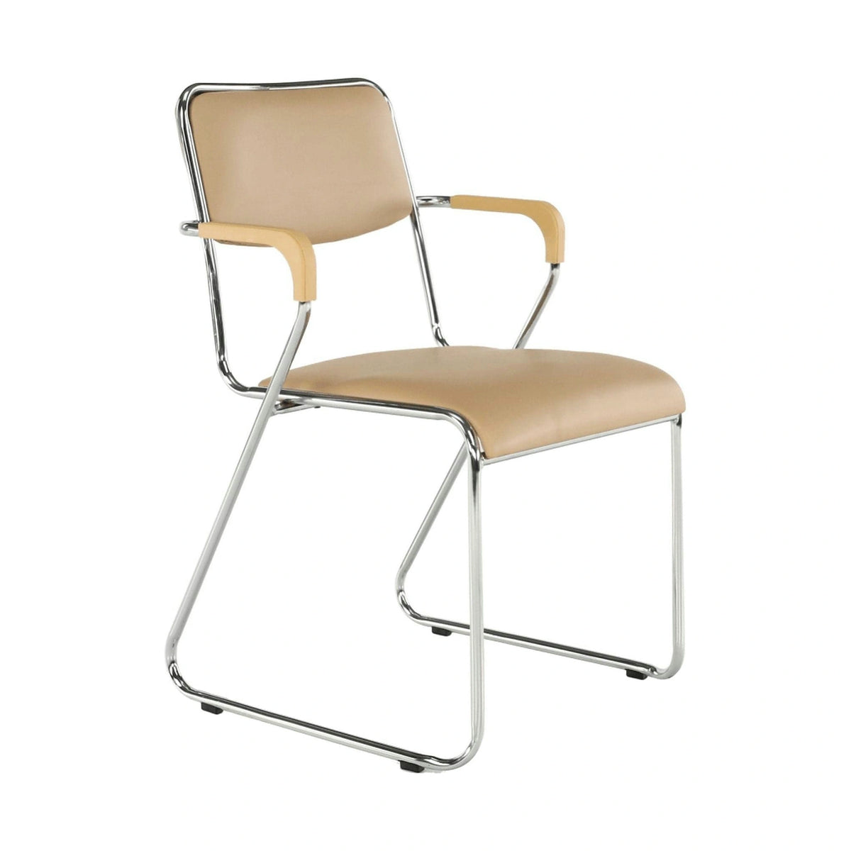 Scaun DERYA, maro, piele ecologica/metal, 53x57x79 cm