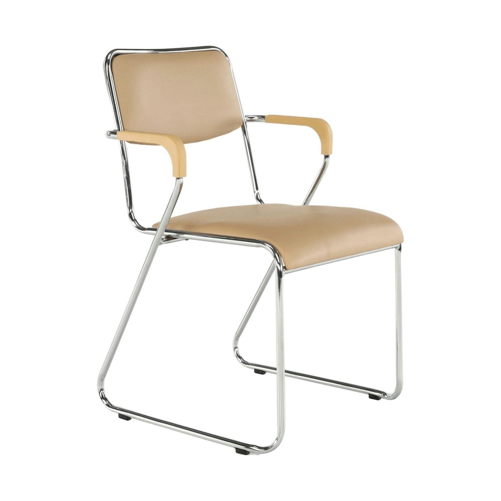 Scaun DERYA, maro, piele ecologica/metal, 53x57x79 cm