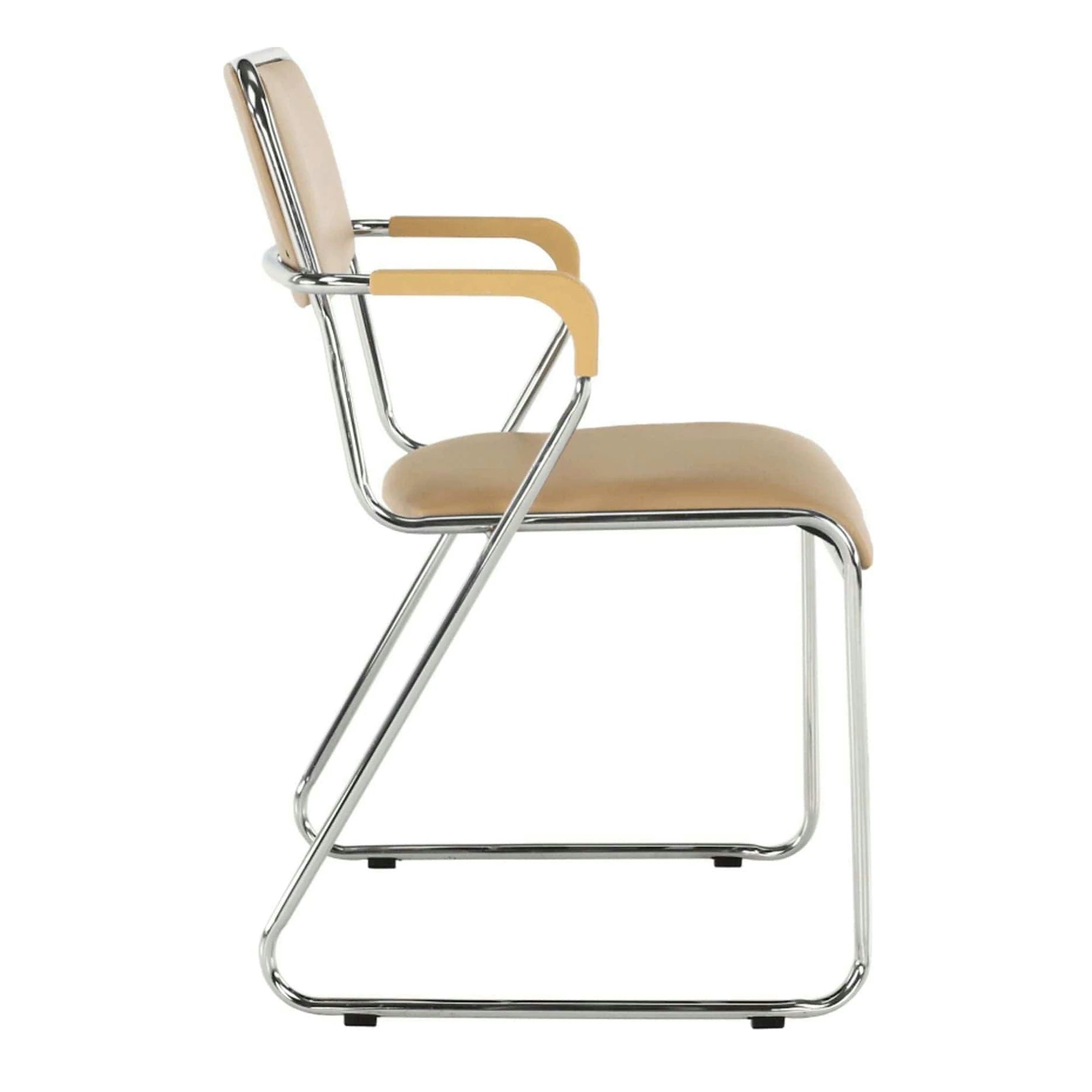 Scaun DERYA, maro, piele ecologica/metal, 53x57x79 cm