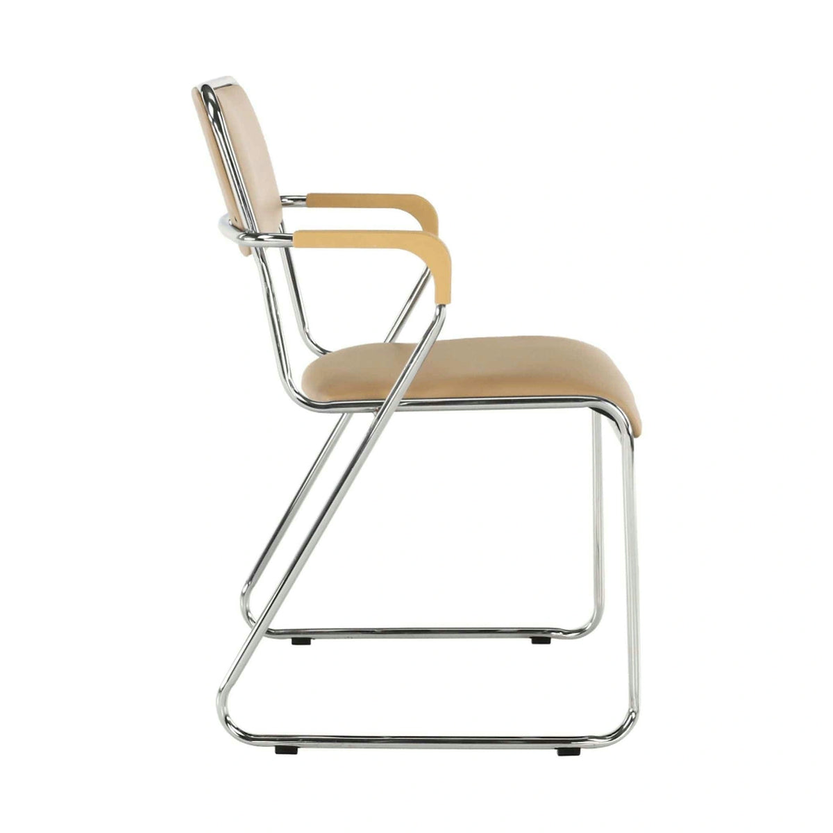Scaun DERYA, maro, piele ecologica/metal, 53x57x79 cm