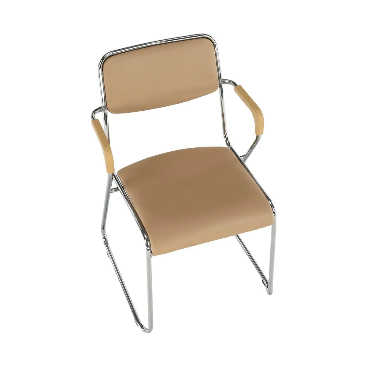 Scaun DERYA, maro, piele ecologica/metal, 53x57x79 cm