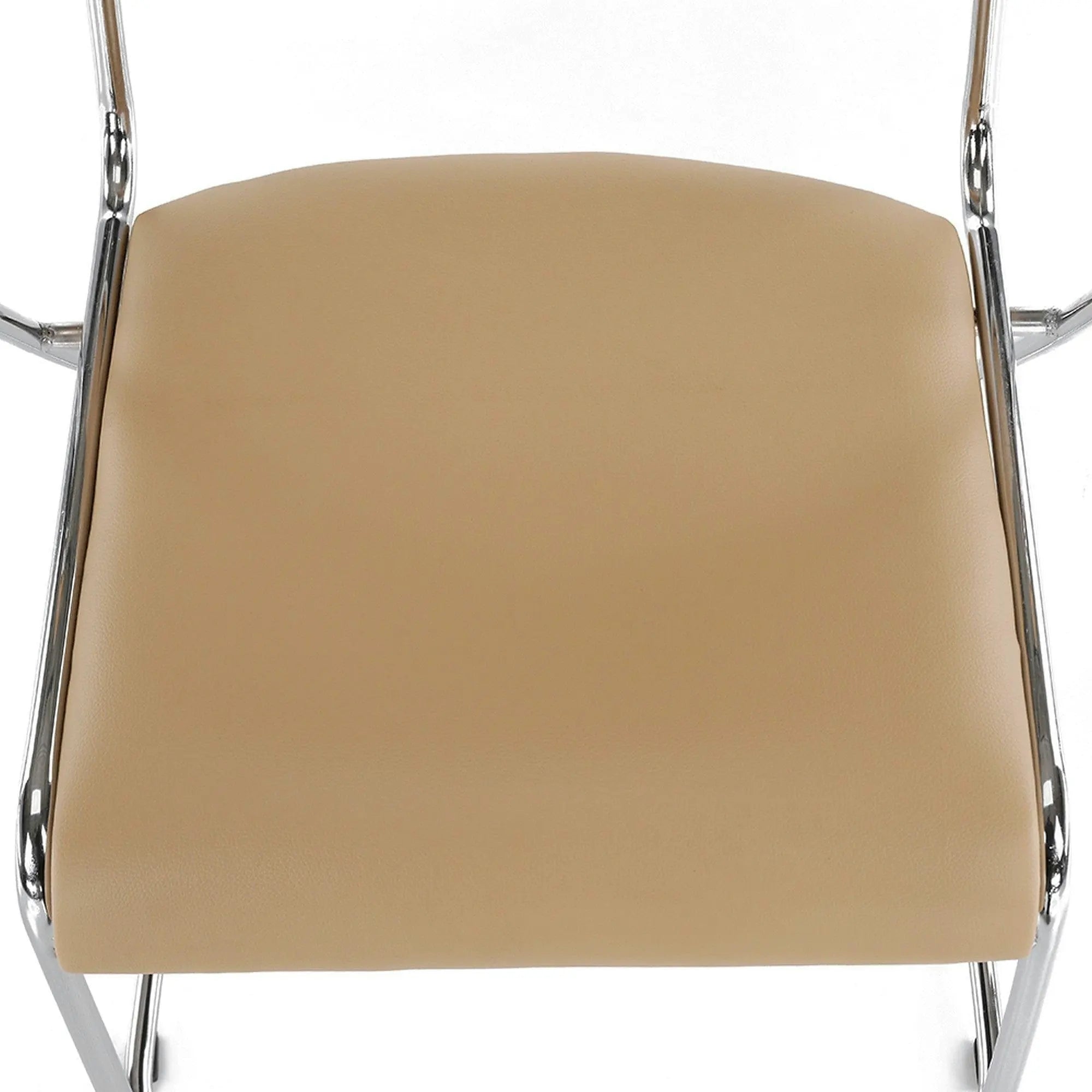 Scaun DERYA, maro, piele ecologica/metal, 53x57x79 cm