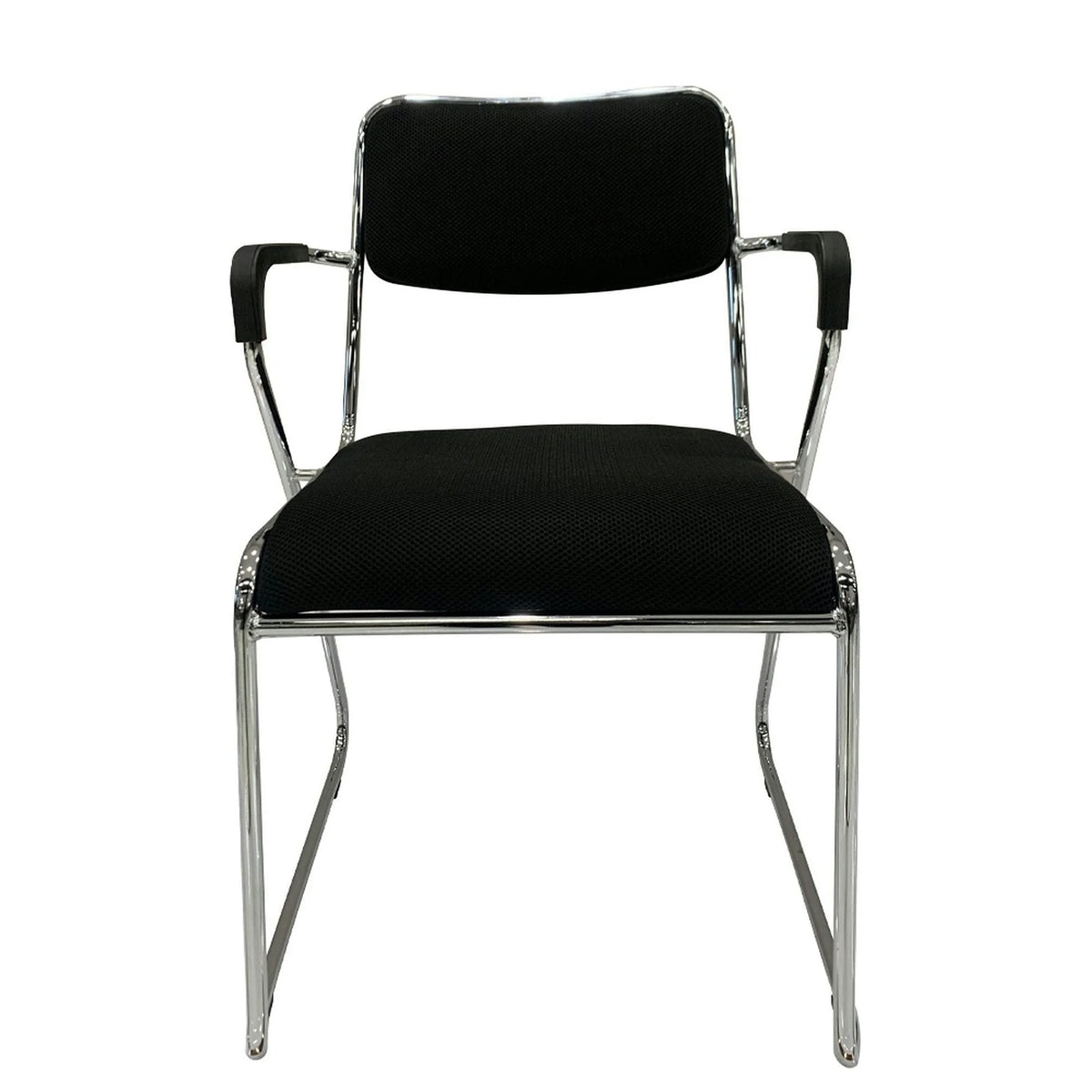 Scaun DERYA, negru/crom, plasa/plastic/metal, 53x57x79 cm