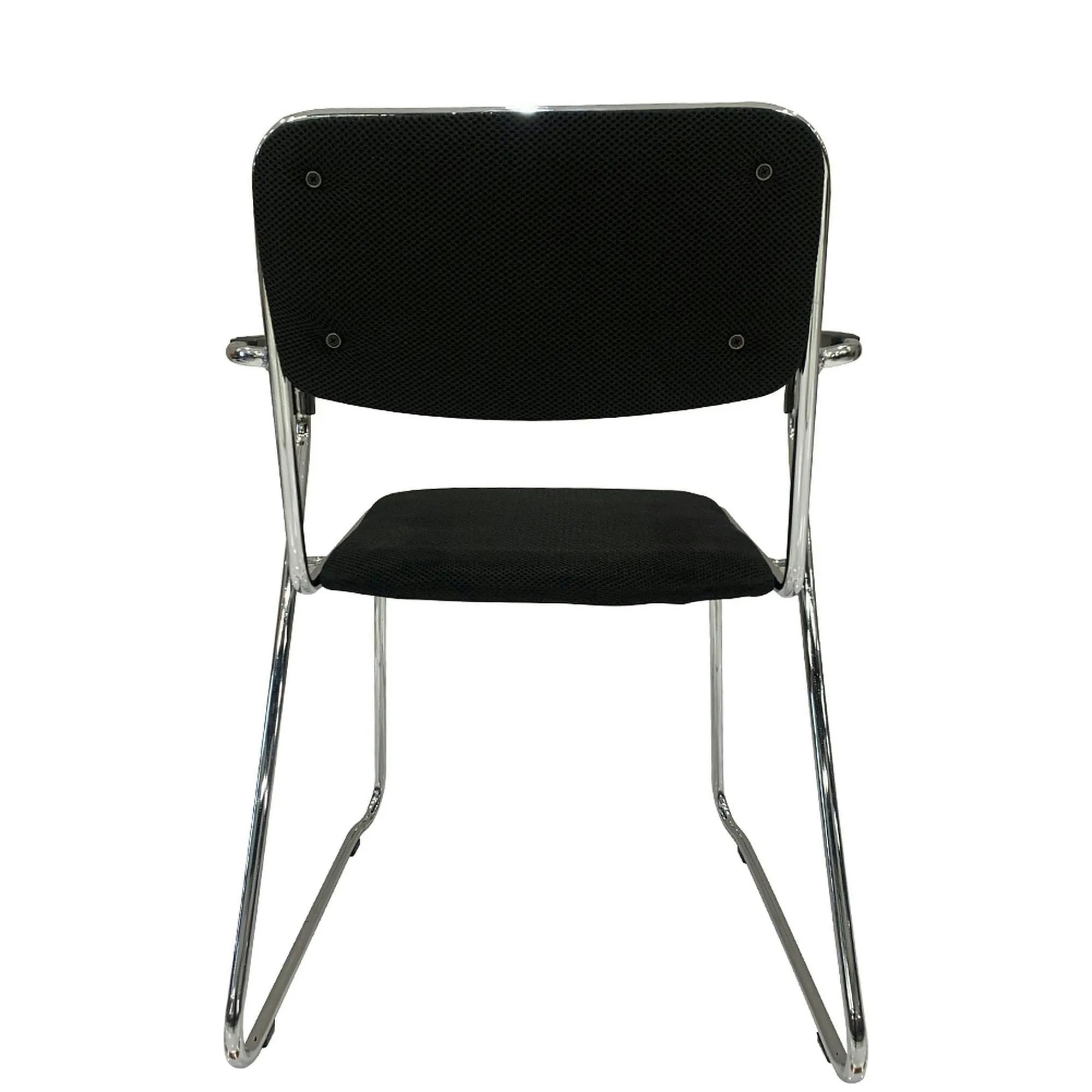 Scaun DERYA, negru/crom, plasa/plastic/metal, 53x57x79 cm