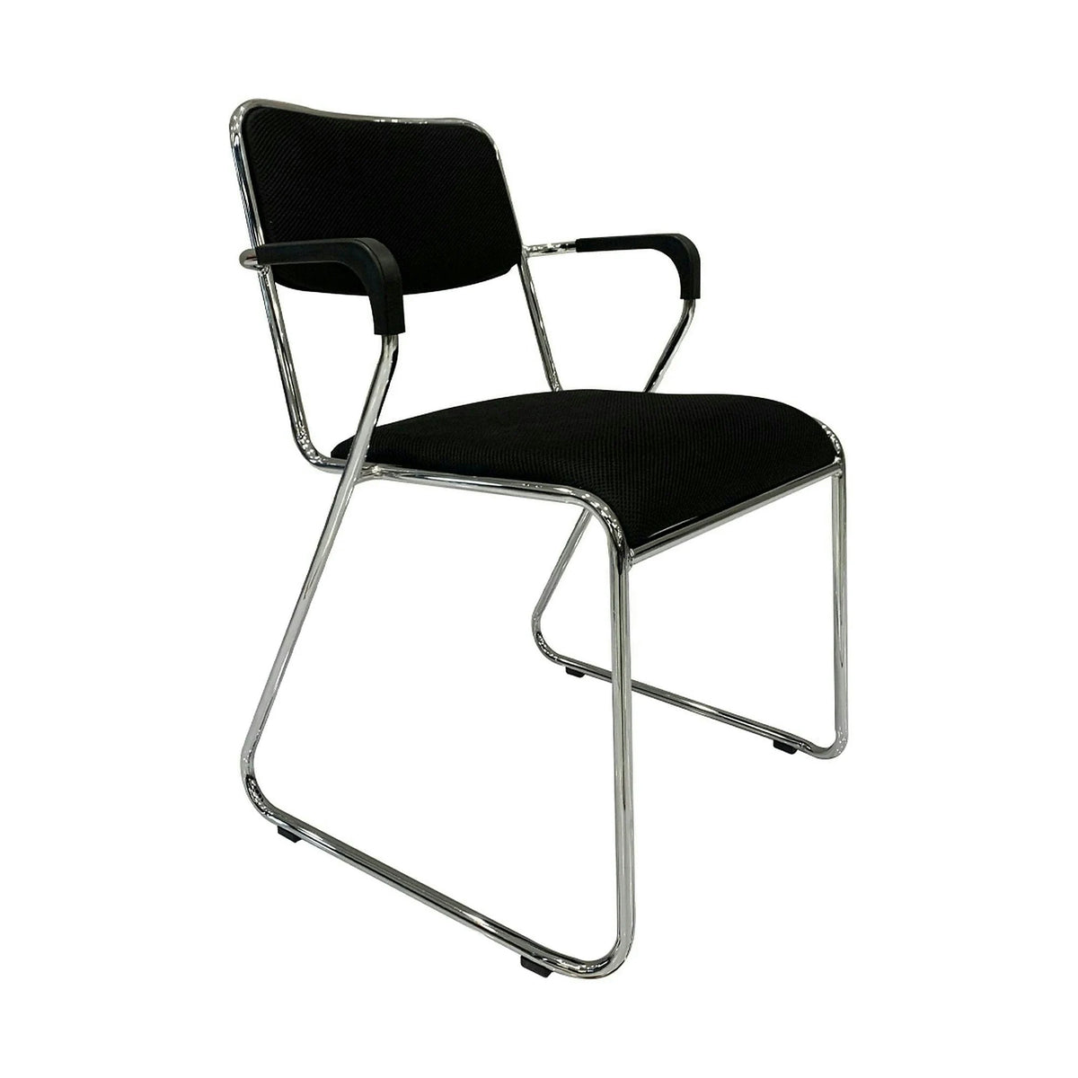 Scaun DERYA, negru/crom, plasa/plastic/metal, 53x57x79 cm