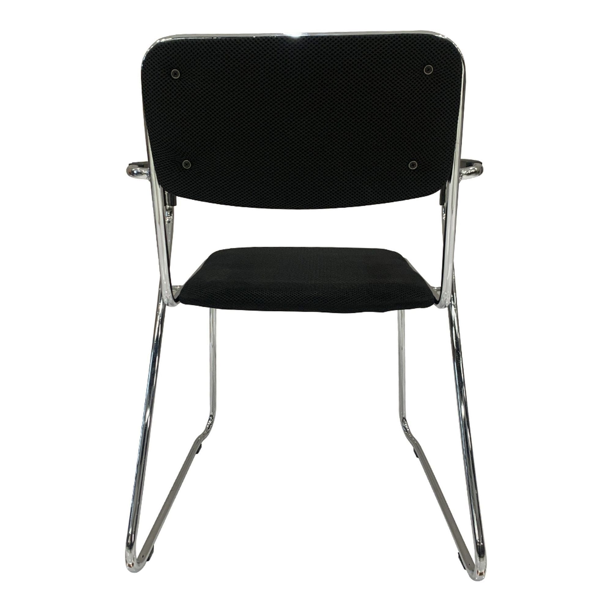 Scaun DERYA, negru/crom, plasa/plastic/metal, 53x57x79 cm