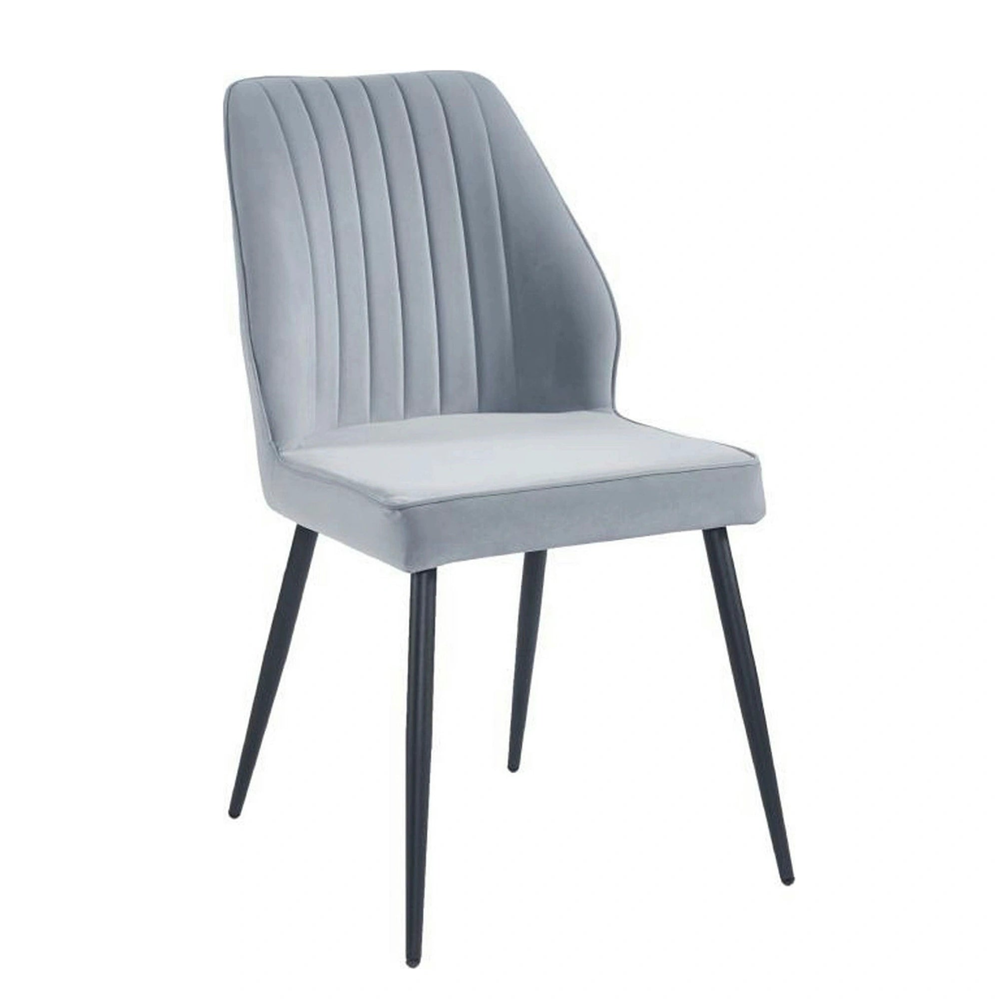Scaun DEX, gri deschis/negru, stofa catifelata/metal, 61x49x86 cm
