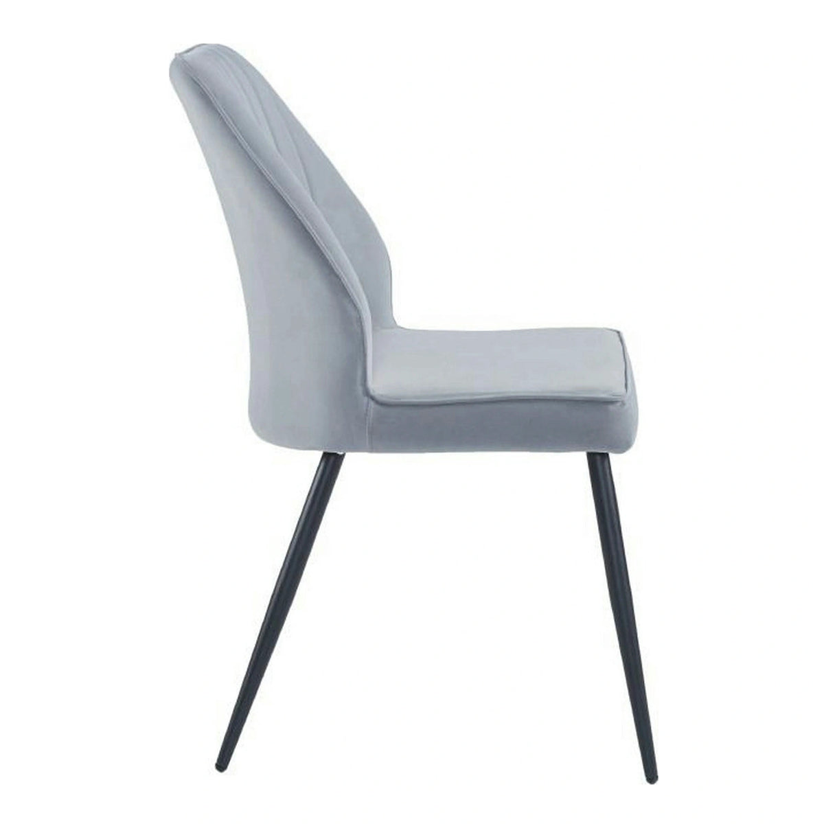 Scaun DEX, gri deschis/negru, stofa catifelata/metal, 61x49x86 cm