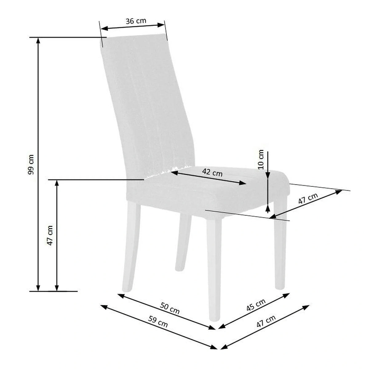 Scaun DIEGO 2, negru/gri, 47x59x99 cm